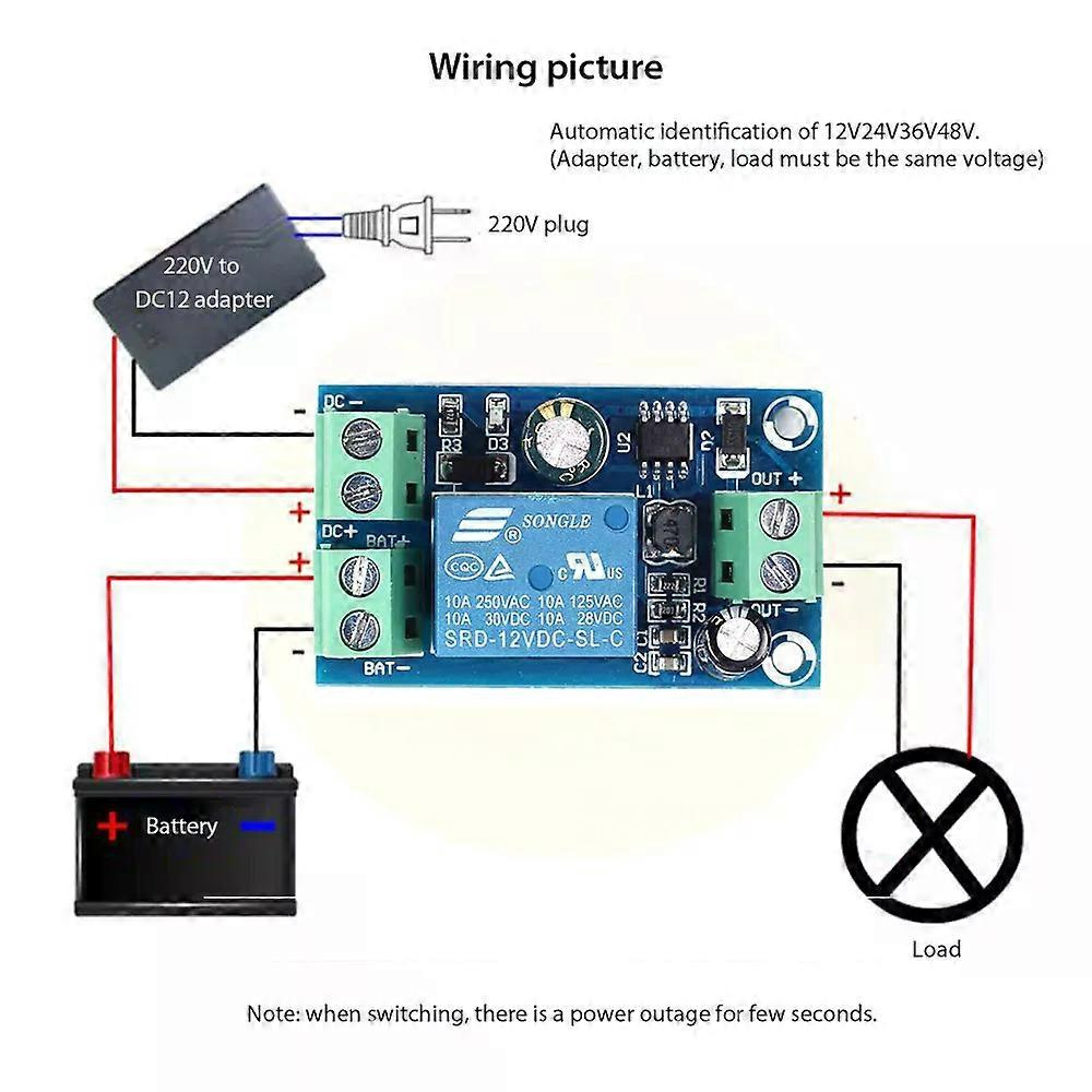 Automatisches Schaltmodul Usv-notabschaltung Batterie-netzteil-steuerplatine 5v 12v 24v 48v Stromausfallschutzmodul