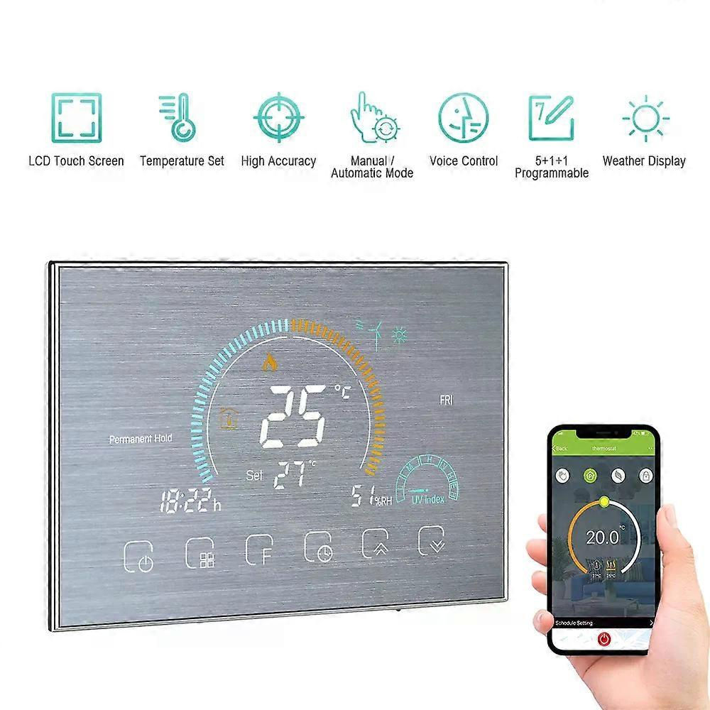 Bht 8000 Ga/gb/gc Wlan-fähiger, Programmierbarer Smart-thermostat Mit Sprachsteuerung Per App Und Hintergrundbeleuchtung (lcd) Für Wasser-/gasheizkessel