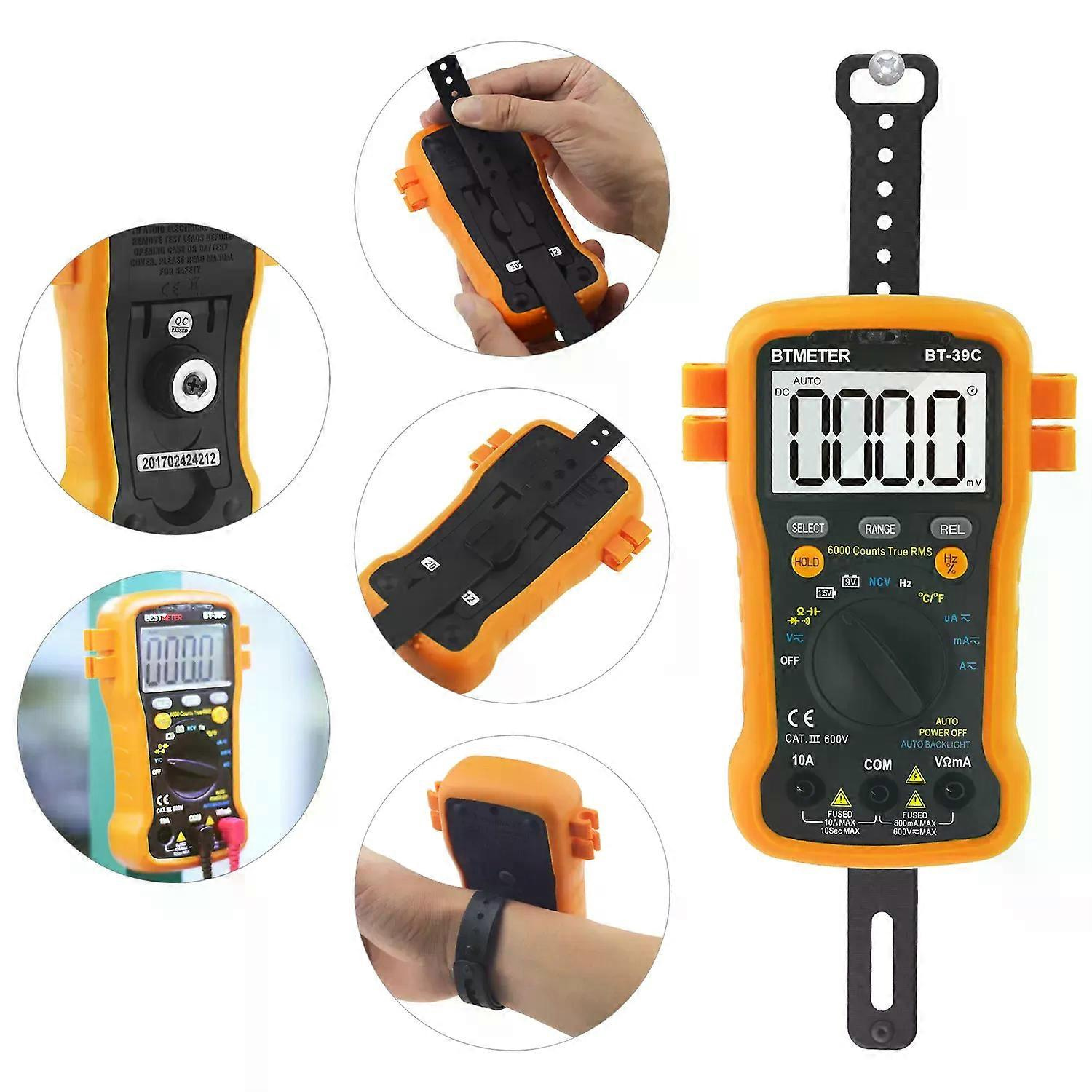 Btmeter 6000 Counts True Rms Digitalmultimeter – Ac/dc-spannungs-, Strom- Und Widerstandsmessung Mit Ncv-erkennung Bt-39c