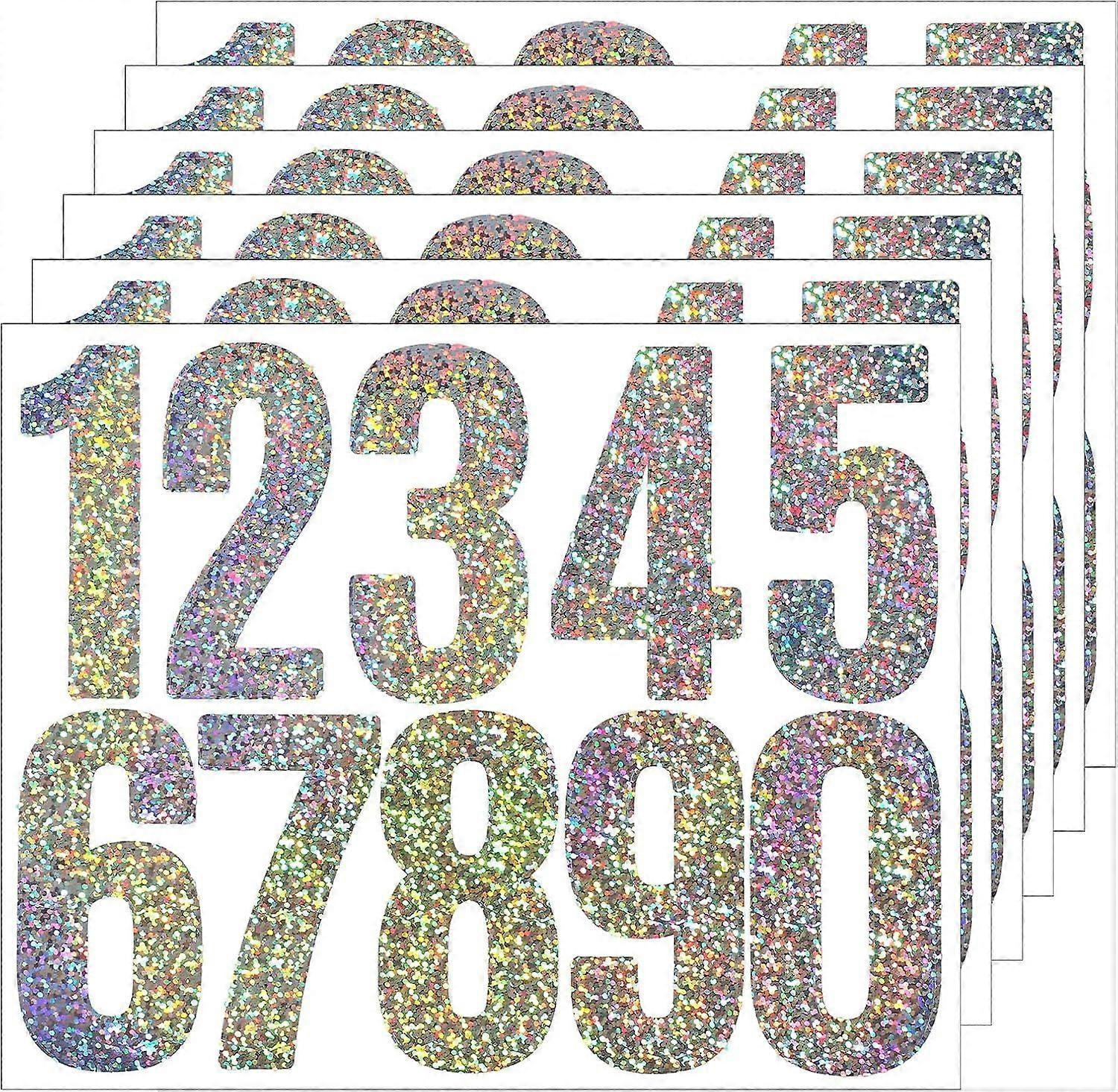 6 Bögen Reflektierende Briefkastennummernaufkleber, 3 Selbstklebende, Wasserfeste Vinyl-nummernaufkleber Für Briefkastentüren, Mülltonnen Und Hausnummern