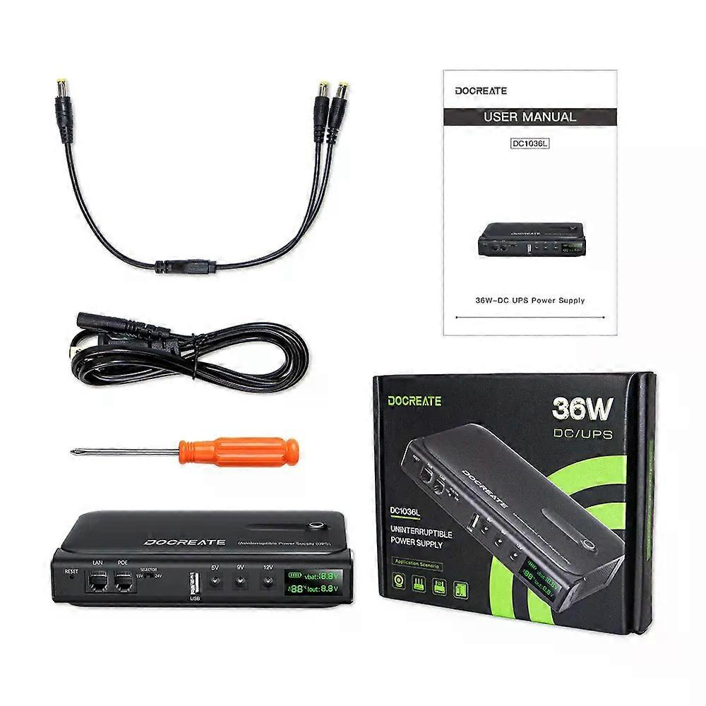 Dc1036l 36w Usv (unterbrechungsfreie Stromversorgung) 5v 9v 12v 24v Wlan-router Optisches Backup-ladegerät (ohne Akku)