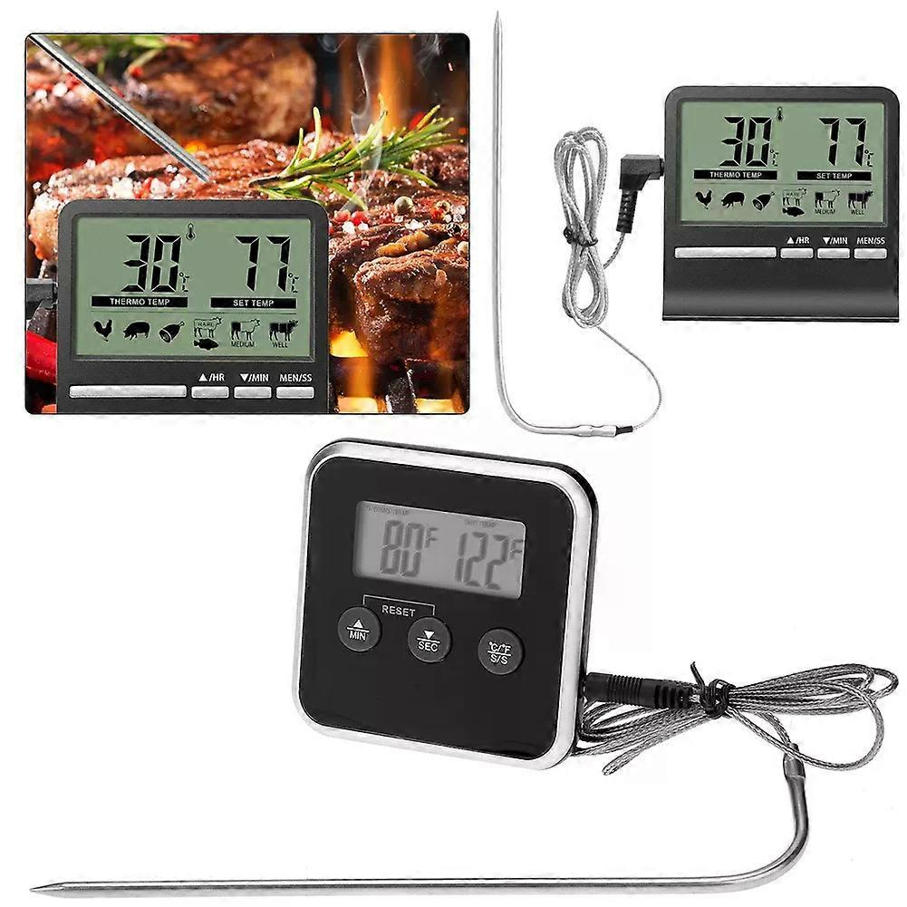Digitales Küchenthermometer Mit Timer-funktion, Temperaturanzeige Für Backofen, Grill, Fleischsonde – Elektronisches Küchengerät