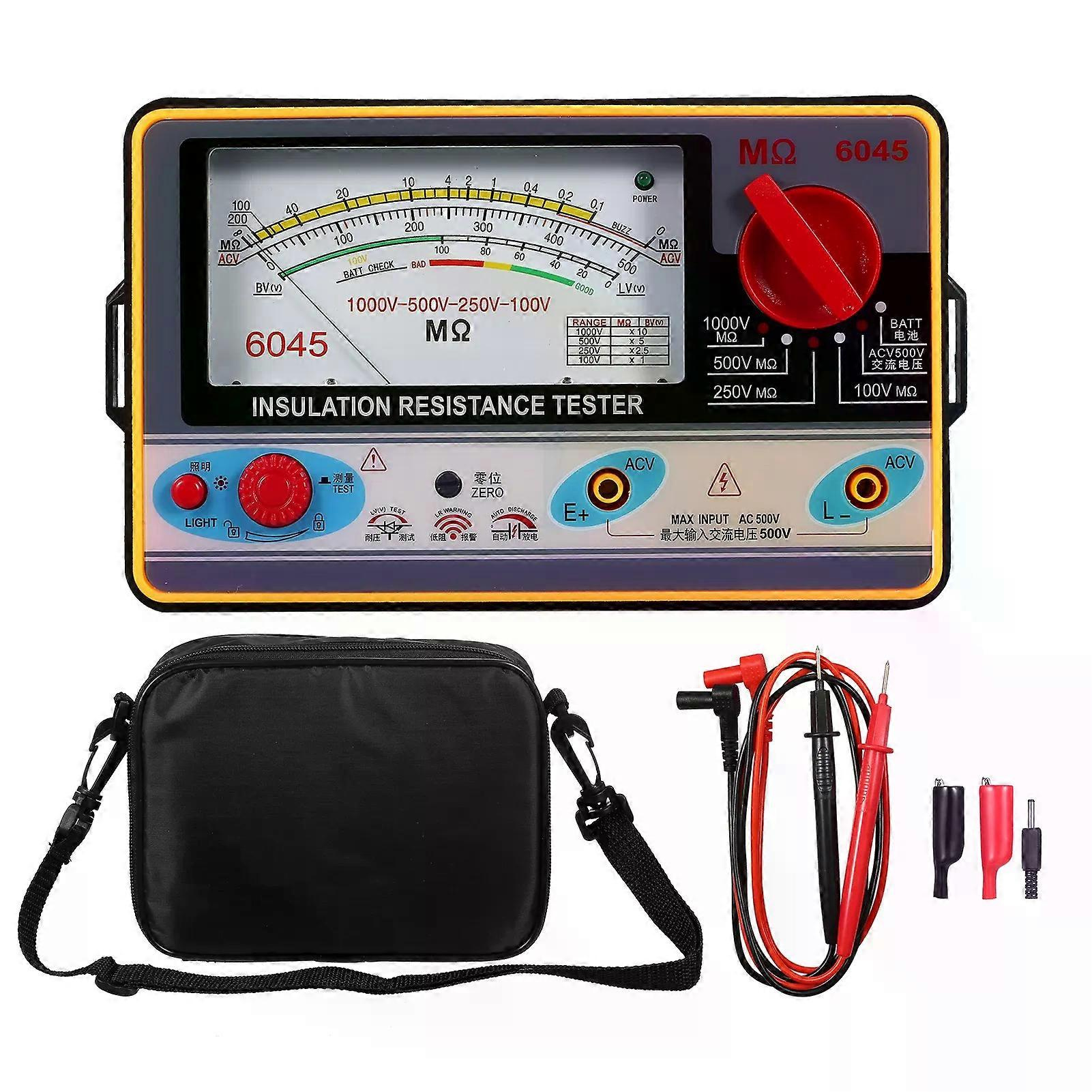Digitales Isolationswiderstandsmessgerät, Handisolationsprüfer, Megameter 0-2000m, 100v/250v/500v/1000v, Hohe Genauigkeit