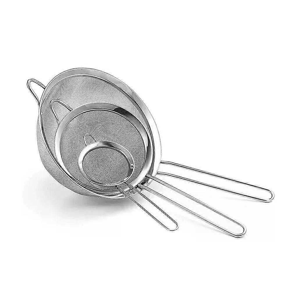 Feinmaschiges Mehlsieb Aus Edelstahl Mit Griff, Ideal Zum Backen Von Kuchen Und Keksen
