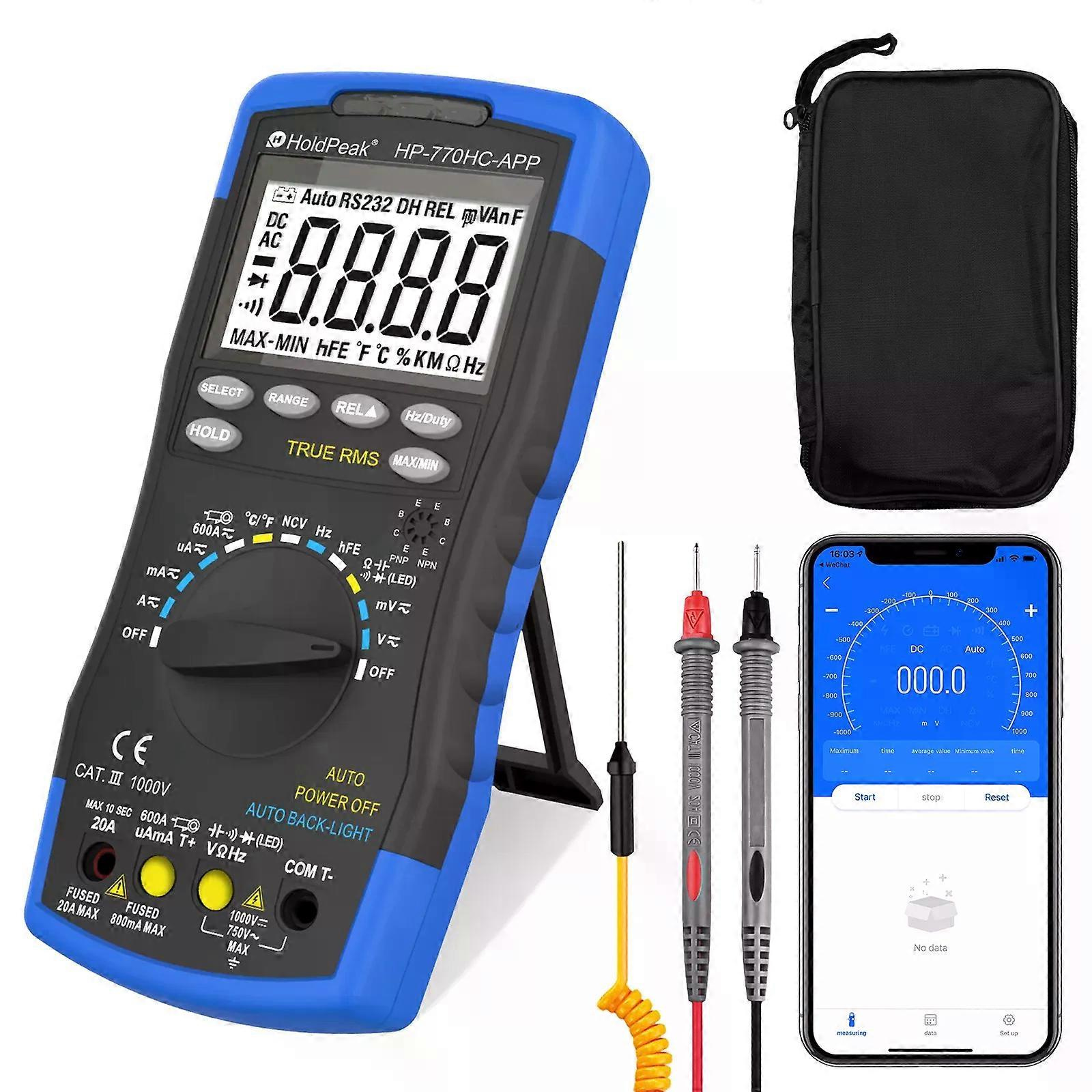 Holdpeak Hp-770hc-app-c Trms6000 Digitales Multimeter Mit Automatischer Bereichswahl, Großem Messbereich Und Multifunktionaler Messfunktion