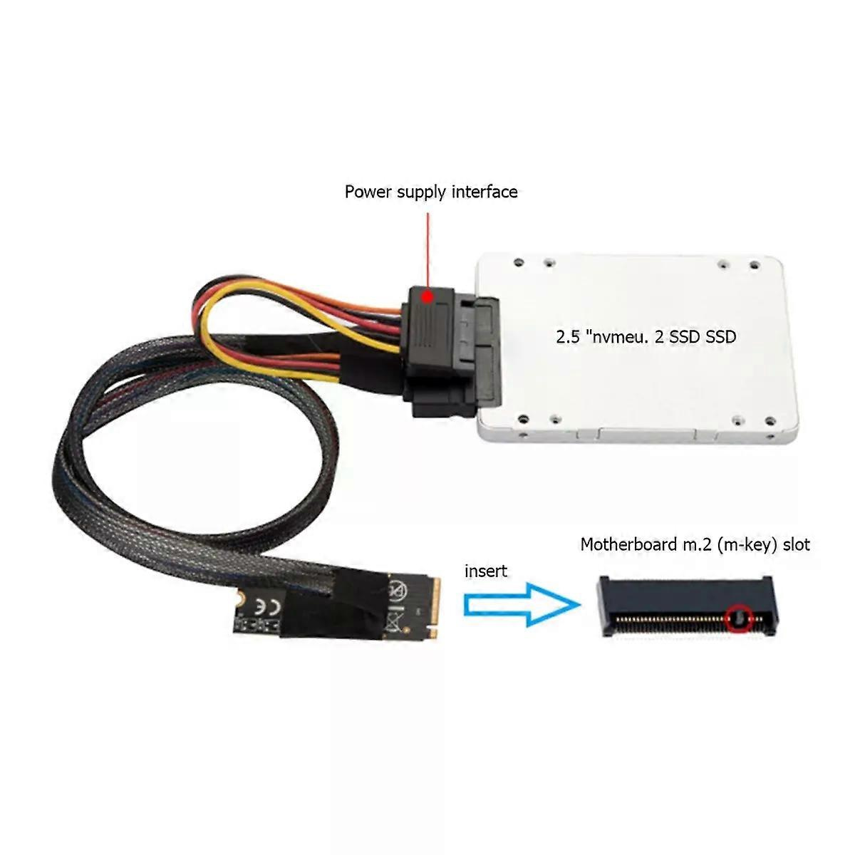 Jetzt Erhältlich M2to8639 M2 M-key Auf U2 Sff-8639 Adapterkabel Mit Sata 15-pin Buchse
