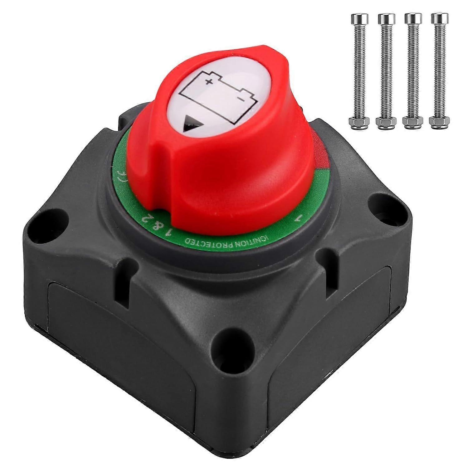 Justech Batterieschalter 1-2-beide-aus 12v 24v 48v 200a Hochleistungs-batterie-stromabschalter-hauptschalter-trennschalter Für Boote, Autos, Wohnmobile, Atvs, Utvs Und Fahrzeuge