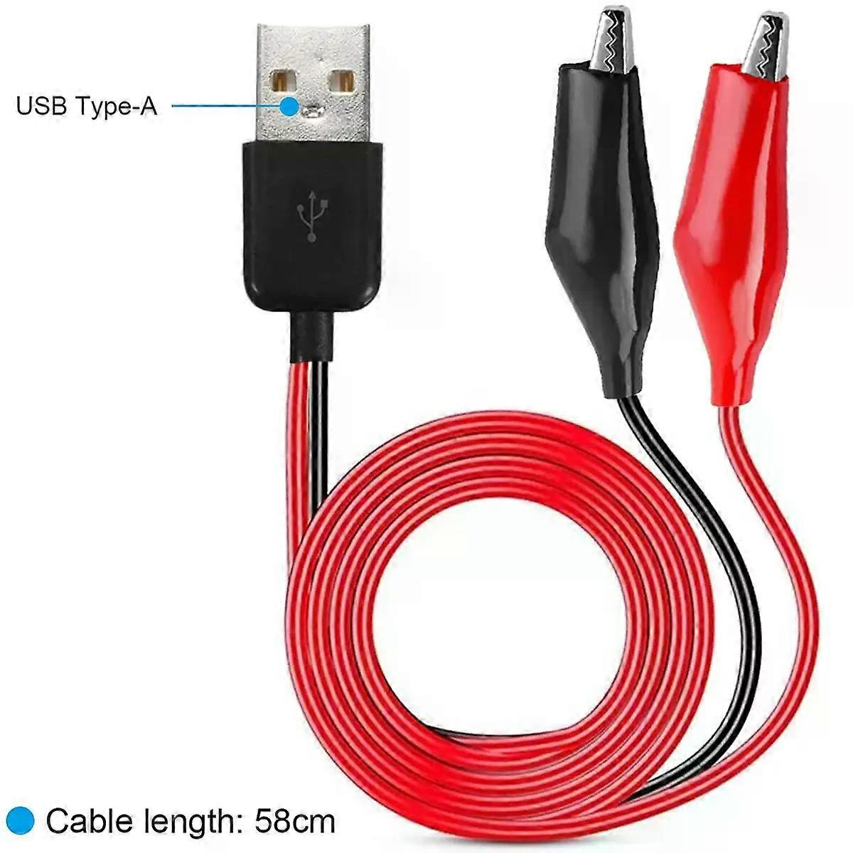 Krokodilklemmen Auf Usb-typ-a-stecker, Kupfermessleitungen Zum Testen Von Stromversorgungen