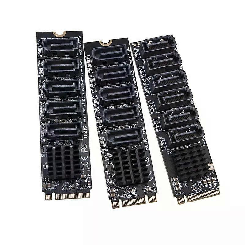 M.2-zu-sata-adapter M.2 Ngff Nvme Auf Sata30-erweiterungskarte B+m-key M-key Auf 5/6 Sata30-ports 6 Gbit/s Controller-riser Für Hdd/ssd