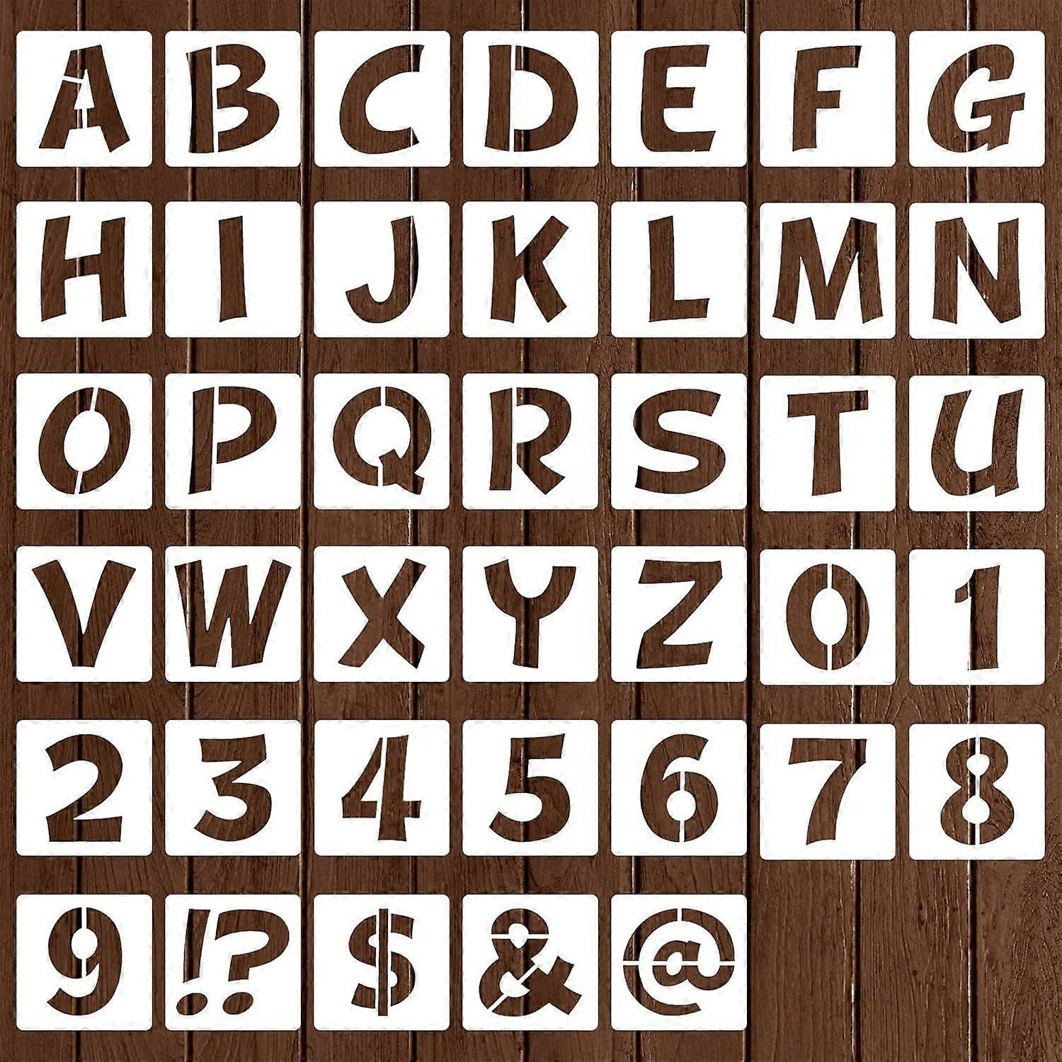 Mabor 40 Wiederverwendbare 10 Cm Buchstaben- Und Zahlenschablonen Aus Pet-kunststoff Zum Bemalen Von Holz, Wänden, Stoffen Und Für Bastelarbeiten Und Diy-dekorationen