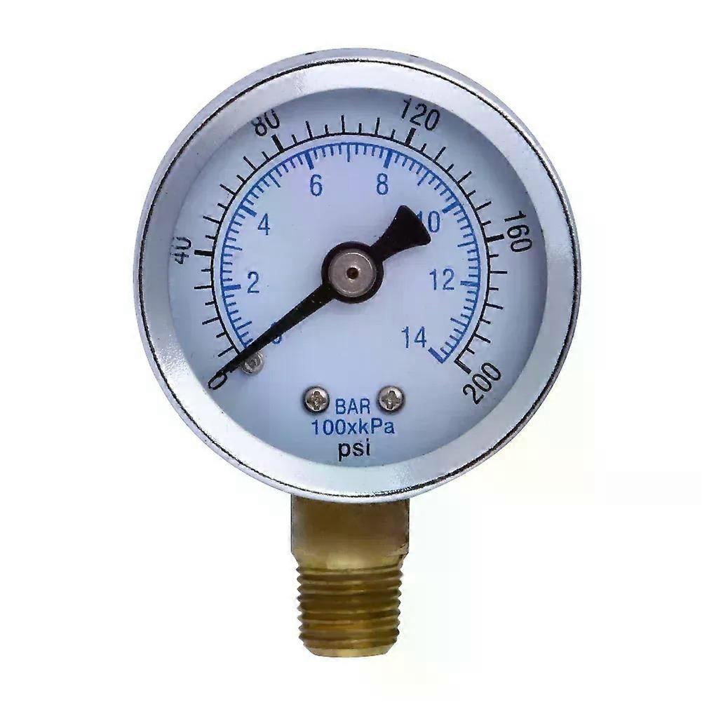 Manometer Für Luftkompressoren Und Hydraulikkompressoren (0–200 Psi / 0–14 Bar) Mit 1/8"-npt-außengewinde, Metall-druckprüfgerät