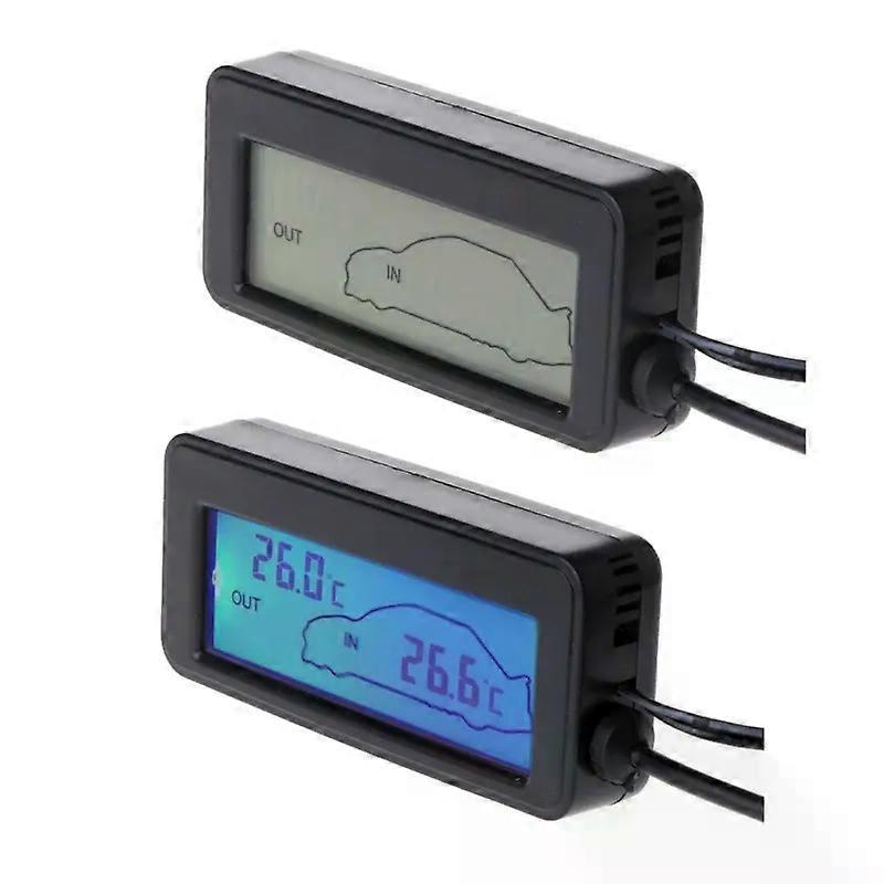 Digitales Mini-autothermometer Mit Lcd-display Für Innen Und Außen, 12v-fahrzeuge, 15m Kabel, Sensor