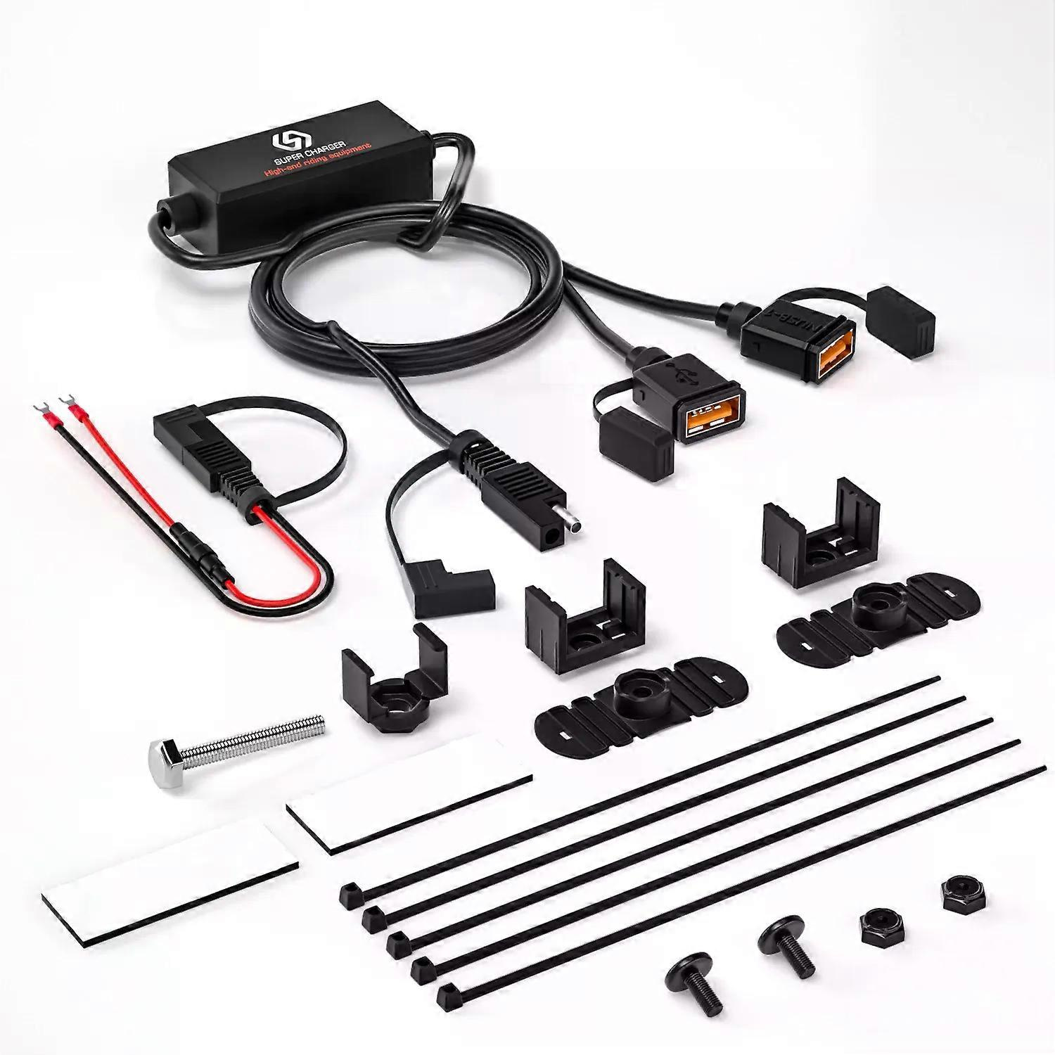 Motorrad-usb-schnellladegerät Mit Sae-auf-usb-adapter, Schnellkupplungsstecker, Wasserdicht, 36 W, Qc30-schnellladefunktion, Integrierter Smart-chip