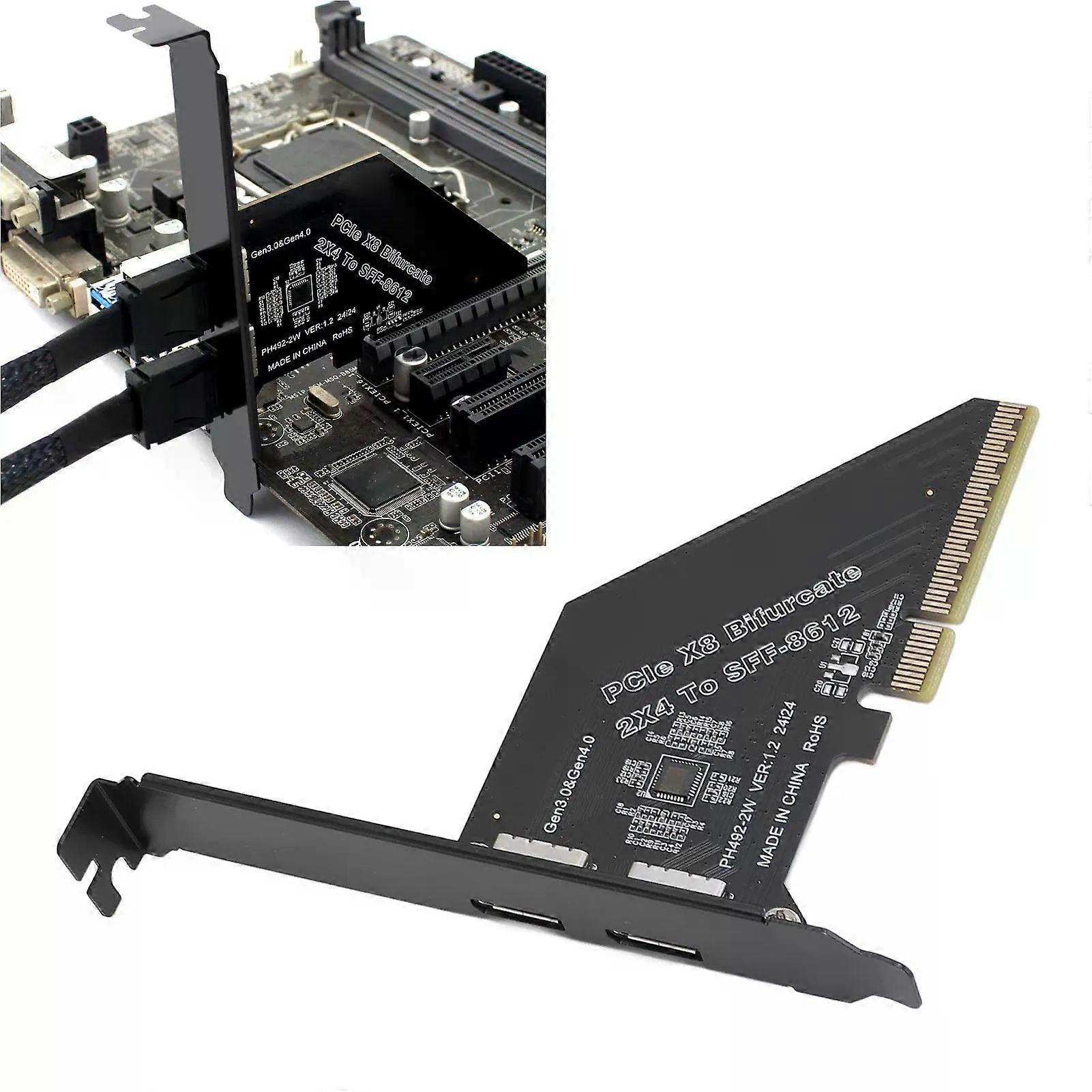 Pcie 40 X8 Zu Oculink Adapterkarte, Hochgeschwindigkeits-datenübertragung (128 Gt/s), Sff 8612, Sichere Externe Grafikkarte Für Nvme Ssd-gpu