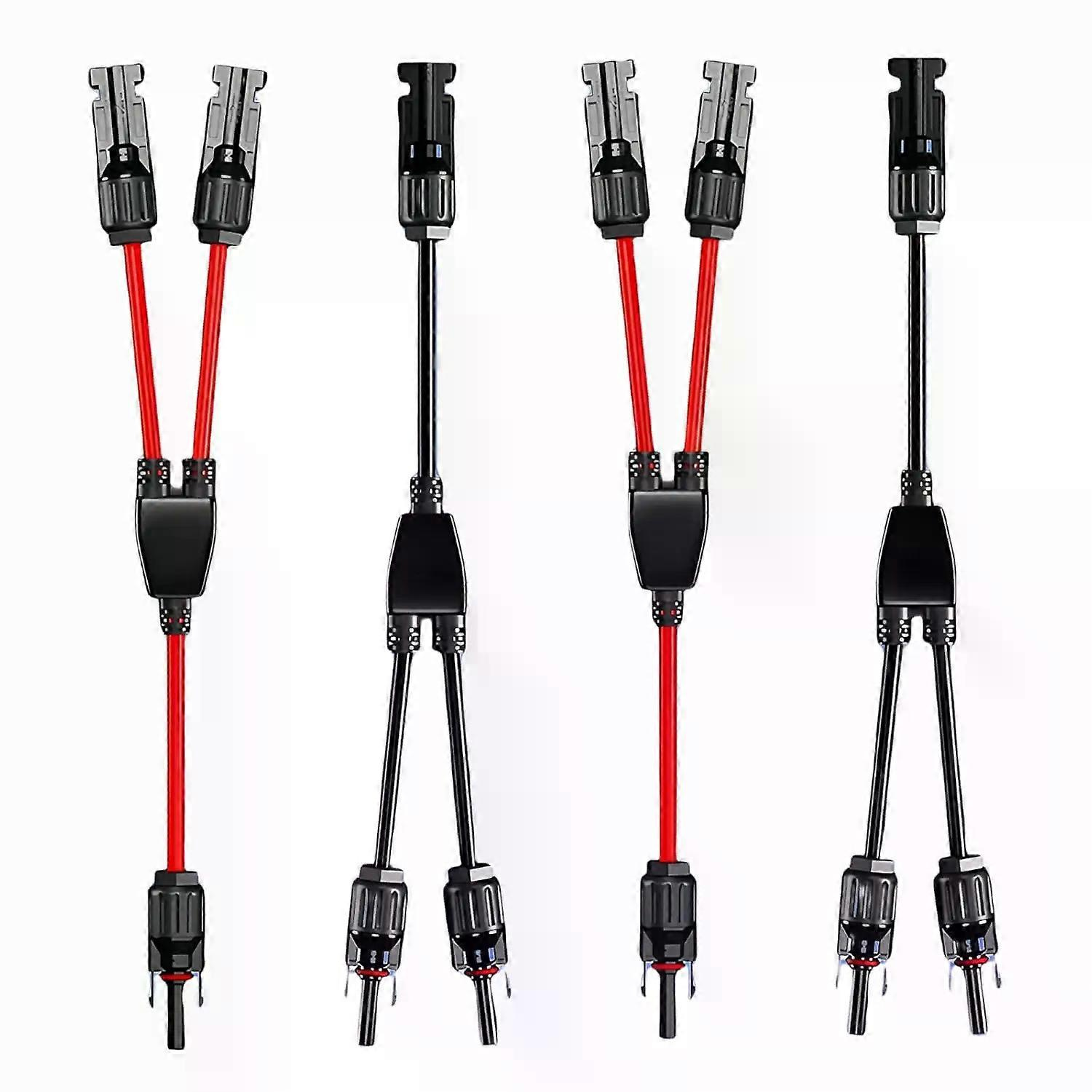 Paar Solarverbinder 1-zu-2 Wasserdichter Paralleladapter 10awg Verzinntes Kupferkabel Steckerverbinder Für Solar-photovoltaikmodule