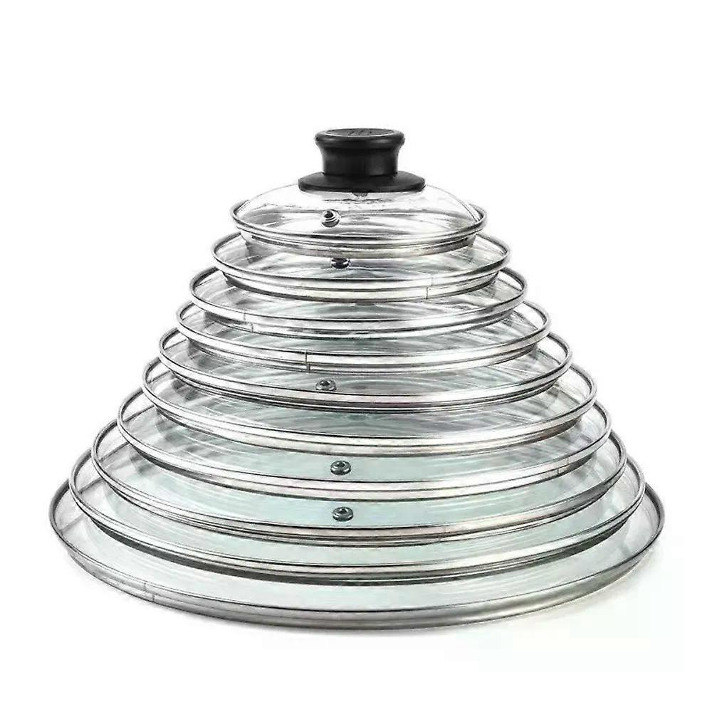 Robuster Universal-topfdeckel Aus Gehärtetem Glas, Sichtbarer Topfdeckel Aus Edelstahl, Runder Wok-deckel, Küchenzubehör