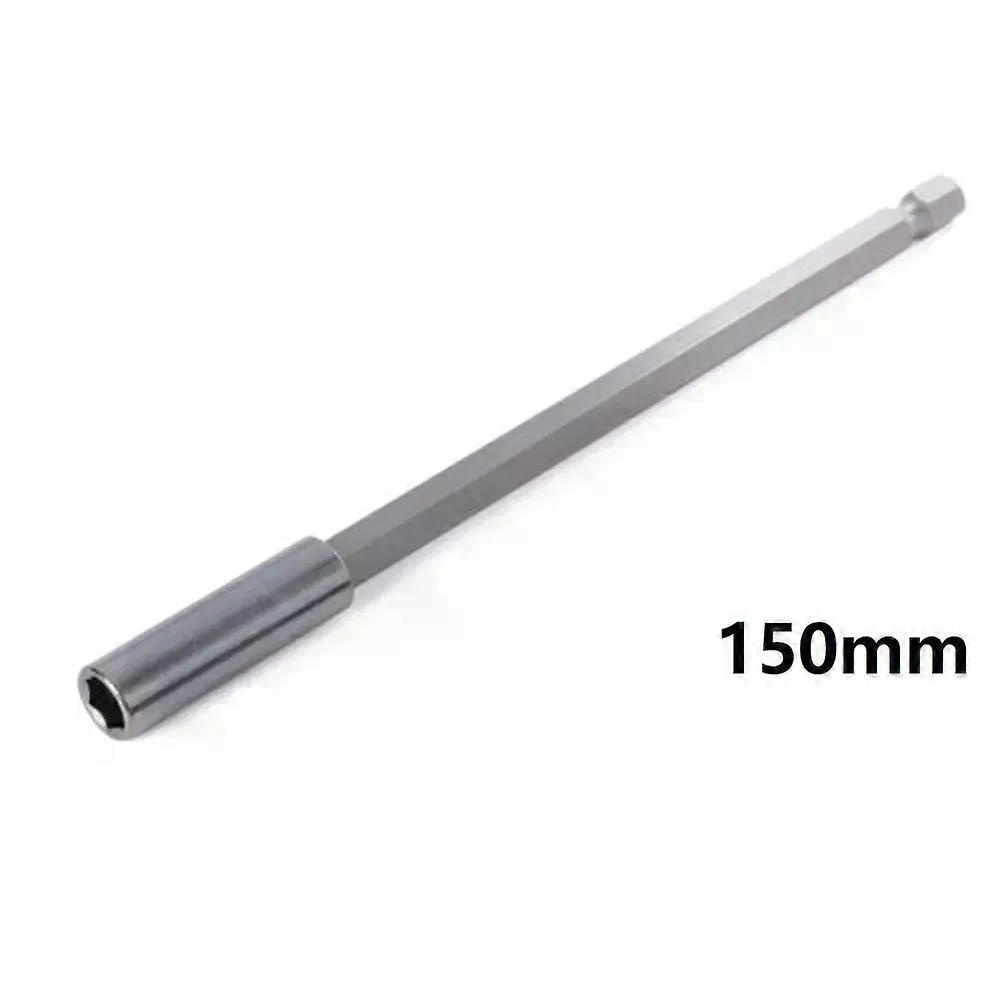 Silberne Verlängerung Für Akkuschrauber, 150 Mm, Sechskantaufnahme, Langer Schraubendreher, Magnetisches Bit