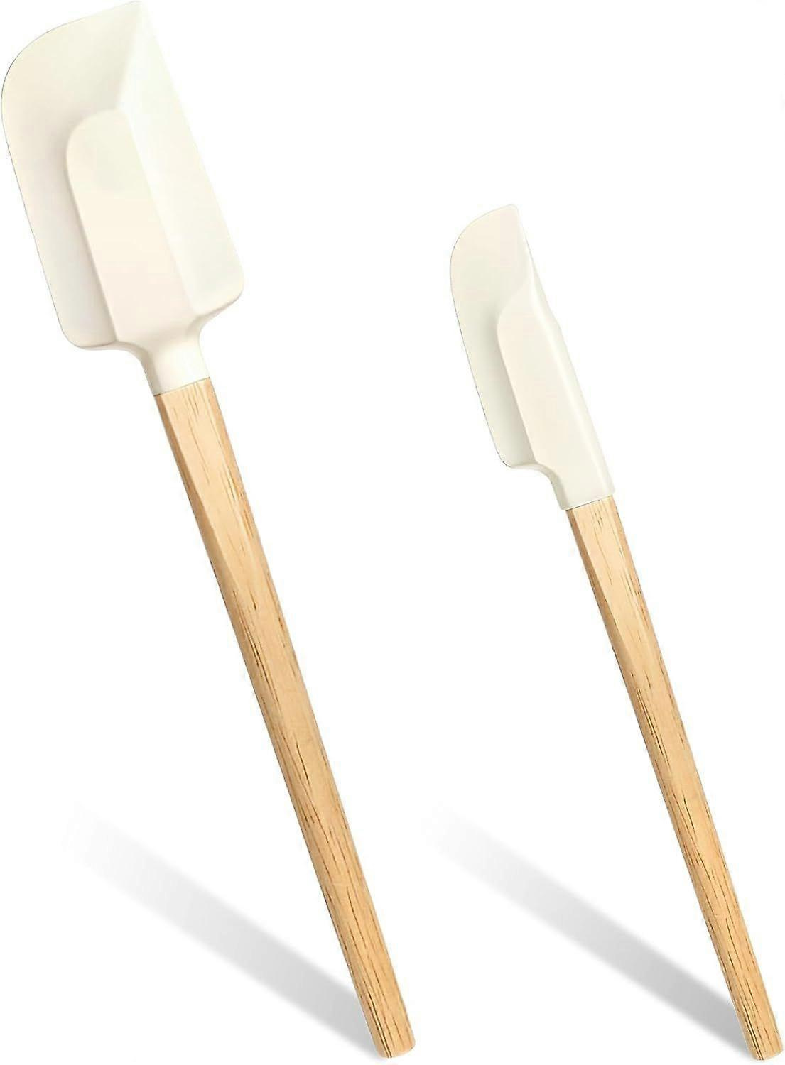 2 Stück Silikonspatel Mit Holzgriff, Gummispatel Zum Kochen, Kleiner Spatel, Silikon-glasschaber, Kleine Gummispatel Für Küche, Backmischungen