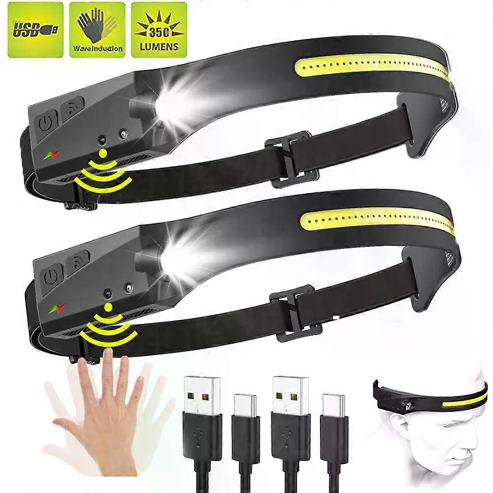 230-watt-led-stirnlampe Mit Hellem Lichtstrahl Und Sensor, Eingebautem Akku, Usb-aufladbar, Für Outdoor-aktivitäten Wie Camping Und Angeln