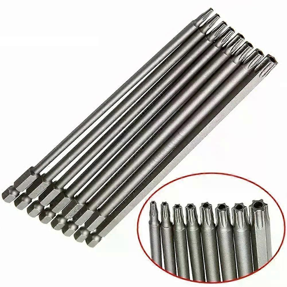 1 Stück 200 Mm Langes Magnetisches Torx-schraubendreher-bit-set T8-t40 Für Elektrische Schraubendreherköpfe T8, T15, T20, T25, T27, T30, T40