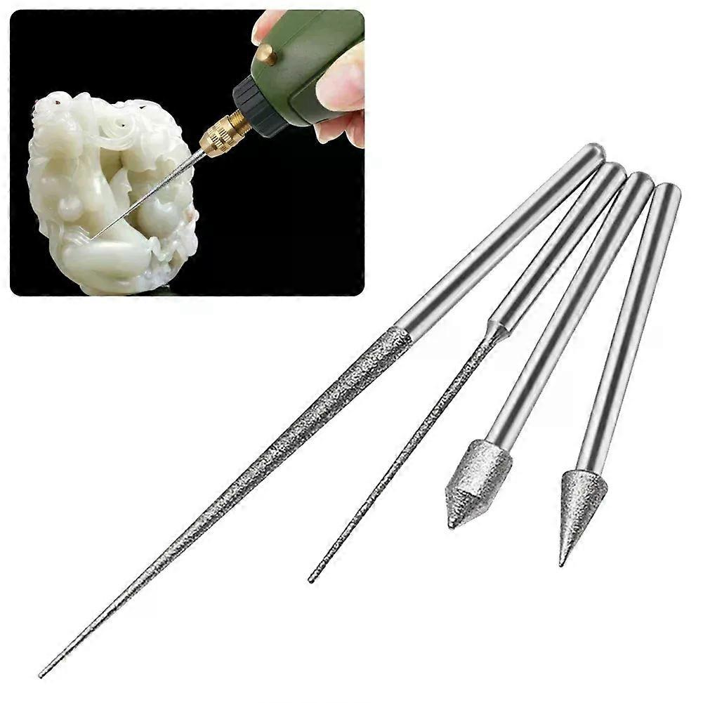 1 Stück 3-mm-schaft-diamantschleifkopf, Schleifnadel, Fräser, Mini-bohrer Für Metall, Glas Und Jade Zum Gravieren, Bohren Und Schnitzen