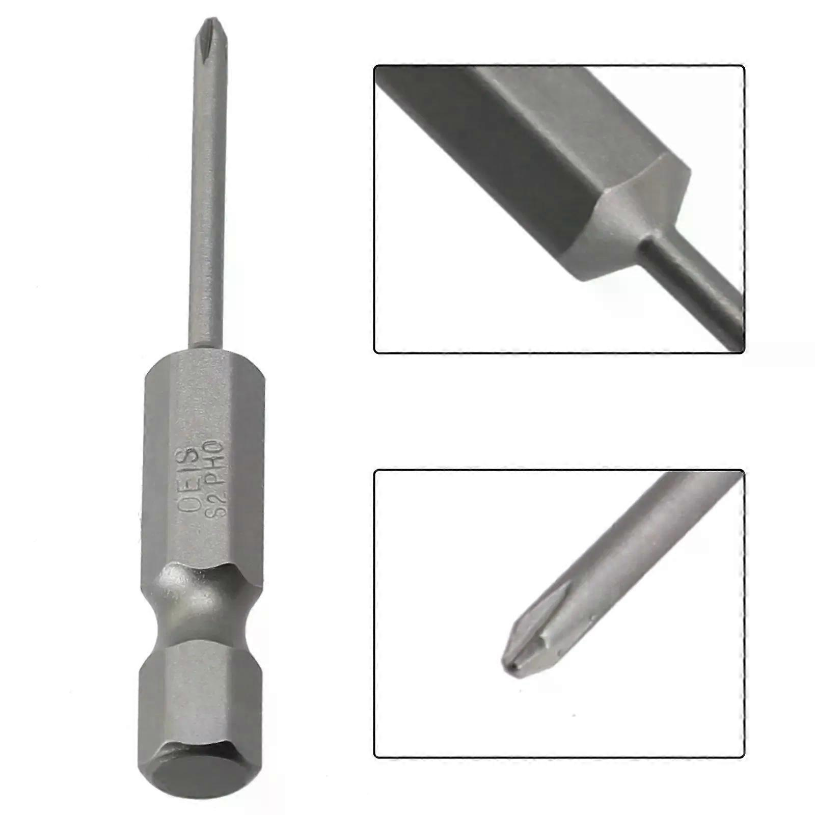 1 Stück 50 Mm Kreuzschlitzschraubendreher-bits, 1/4 Zoll Sechskantschaft, Elektroschraubendreher-bit, Legierter Stahl, Schraubendreherantrieb, Handwerkzeuge Ph00 Ph0 Ph1 Ph2