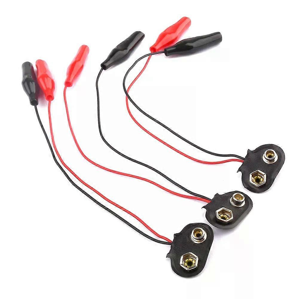 3 Stück 9v-batterieklemmen, Kabelhalter, Batterieschnalle, Druckknöpfe, Draht-krokodilklemmenverbinder, 18 Cm, 9v-batterieklemme, Doppel-krokodilklemme