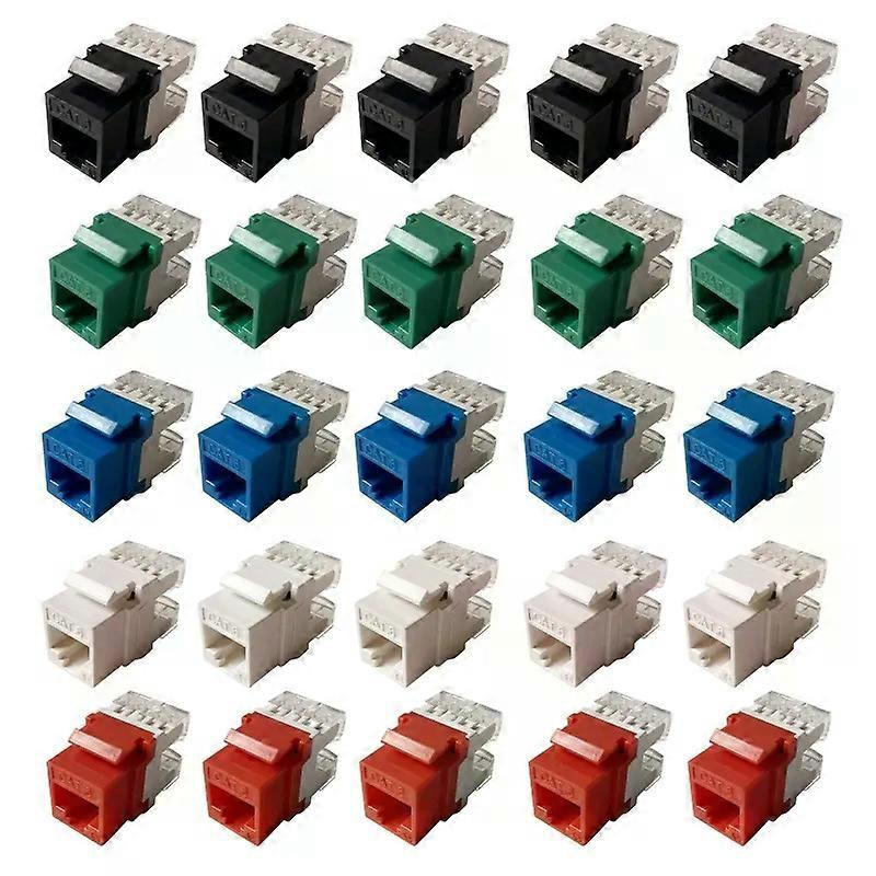 5 Stück Cat6 Rj45 Keystone-buchsen, Flache Ethernet-wandbuchsen, Auflegebuchsen, Cat5e Keystone-modulanschluss
