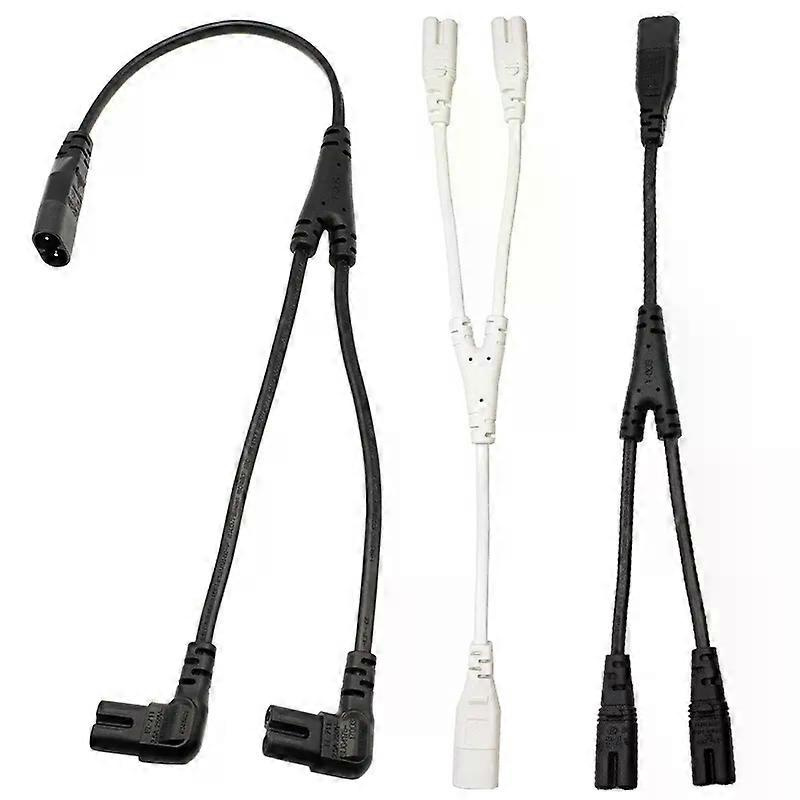 1 Stück Iec 320 C8 2-pin Stecker Auf 2 X C7 Buchse Y-splitter-stromkabel Schwarz/weiß Iec 320 C7 Auf C8 Verlängerungskabel C8 Stecker Auf C7 Buchse