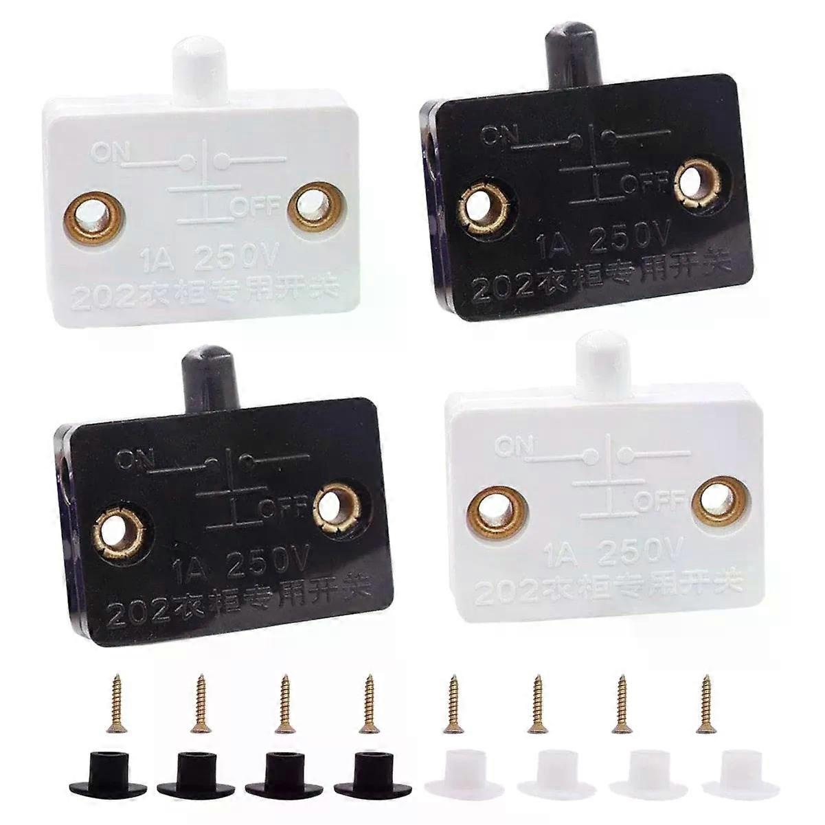 4 Stück Schranktürschalter, Schranklampenschalter, Schubladenschalter, Öffnen Beim Schließen Der Tür, Für 12 V, 24 V Und 110 V