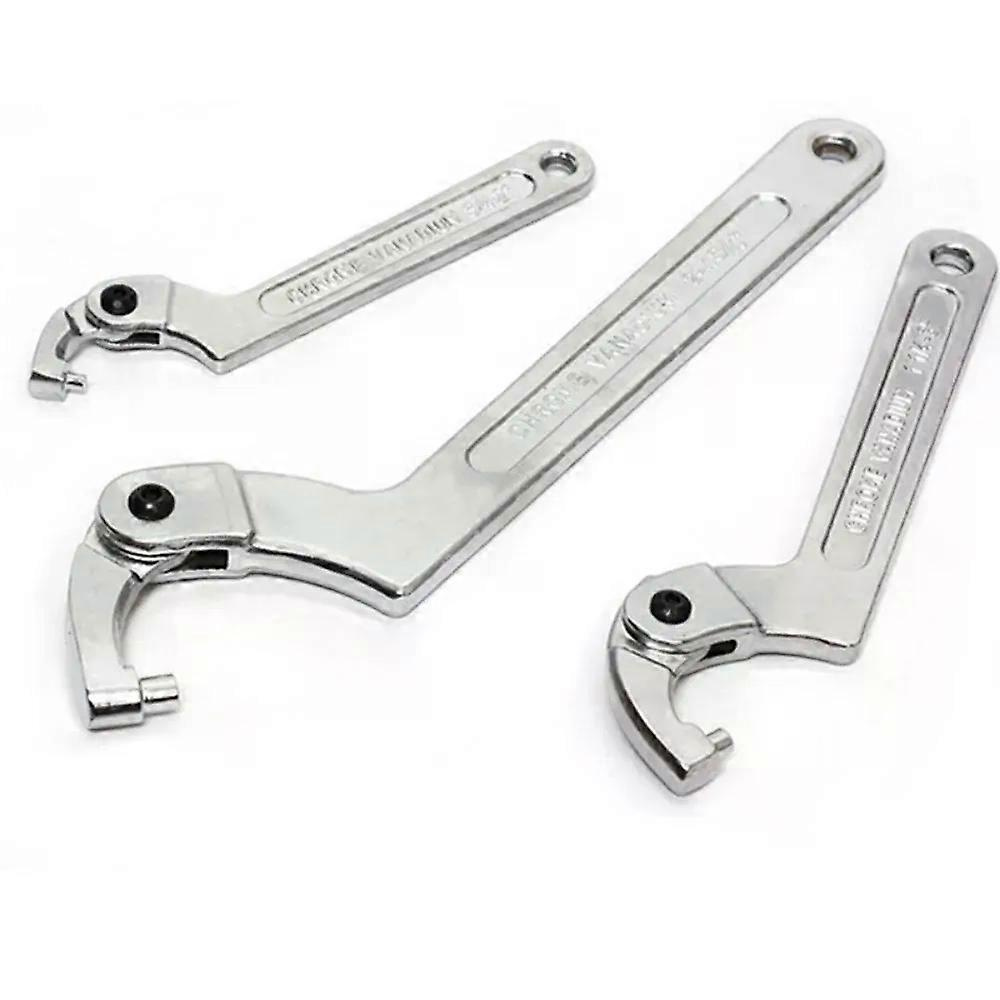 1 Stück Verstellbarer Hakenschlüssel Mit Vierkant-/rundkopf Aus Cr-v-stahl Für Rundschrauben (19-51/32-76/51-120 Mm)
