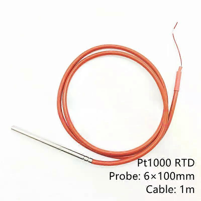 Wasserdichter Pt100/pt1000-temperatursensor (thermoelement) -50-260 °c, Edelstahlsonde, Hitzebeständig, 2-adrig, 1 M Silikonkabel
