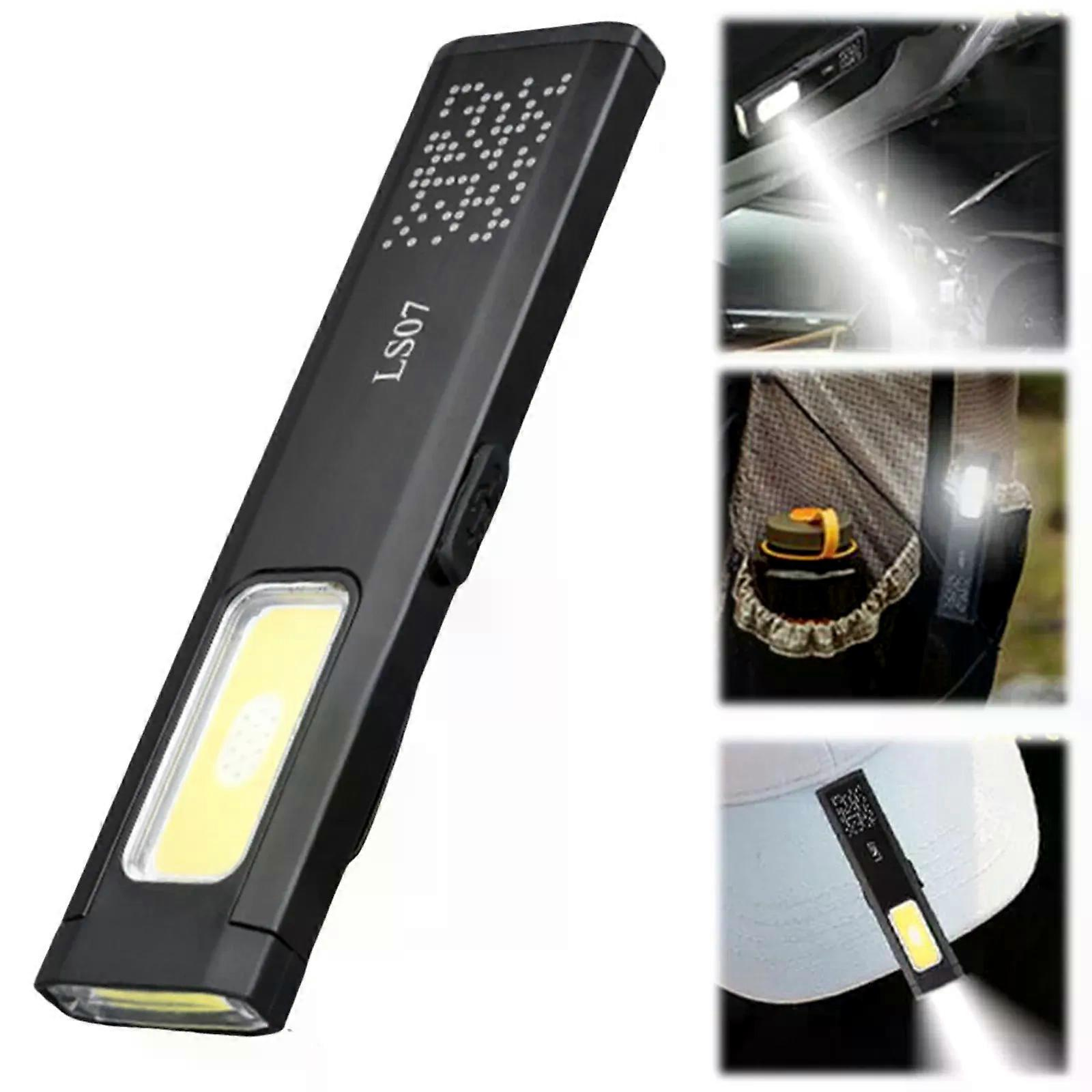 Wiederaufladbare Led-taschenlampe Mit Mehreren Modi, Magnetverschluss Und Clip – Tragbare, Flache Mini-taschenlampe Für Zuhause, Camping Und Notfälle