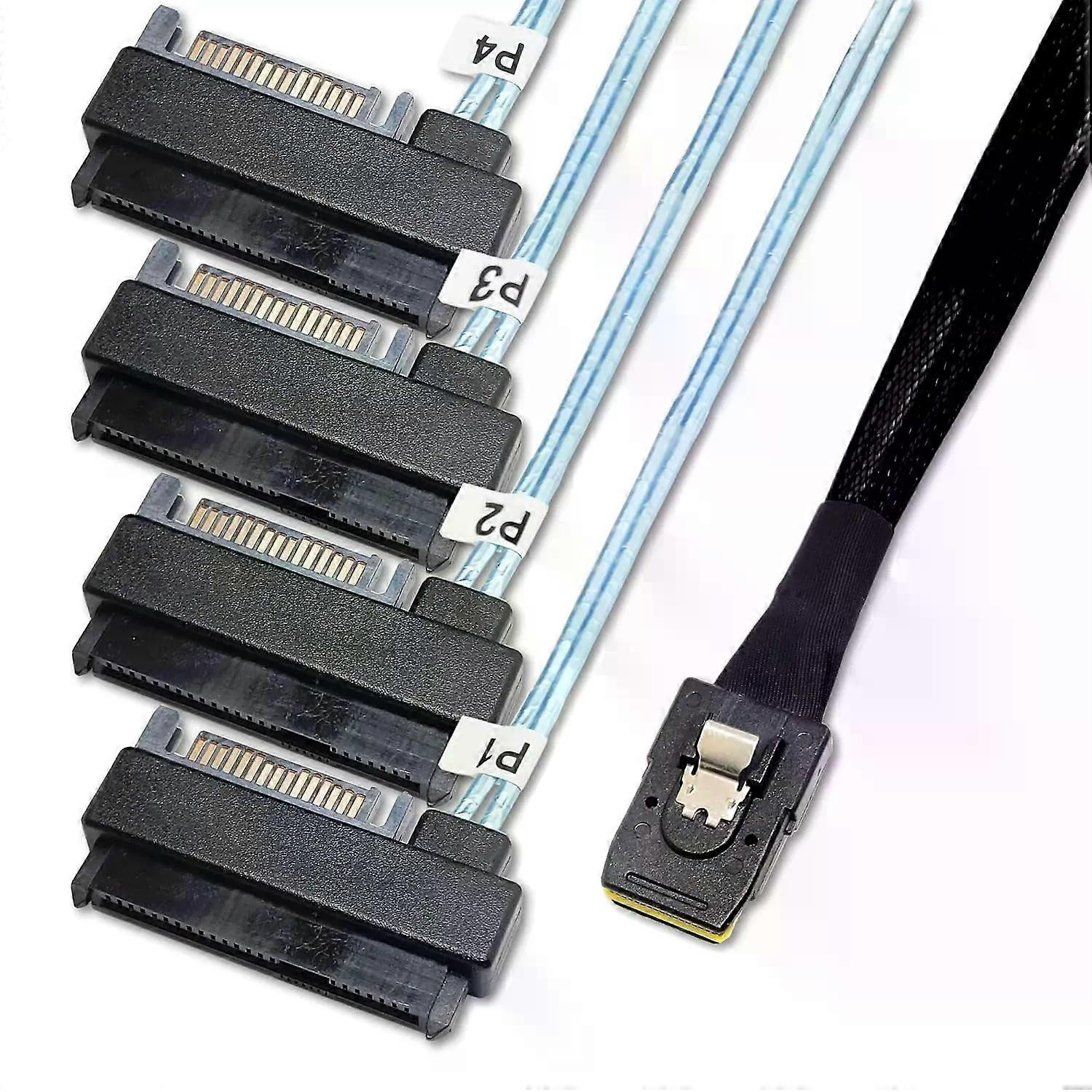 Yxy Sas-kabel, Intern, 36-polig, Mini-sas Sff-8087 Host Auf 4 Sff-8482 Target Sas-festplatten Und Sata-stromkabel, 50 Cm X 100 Cm