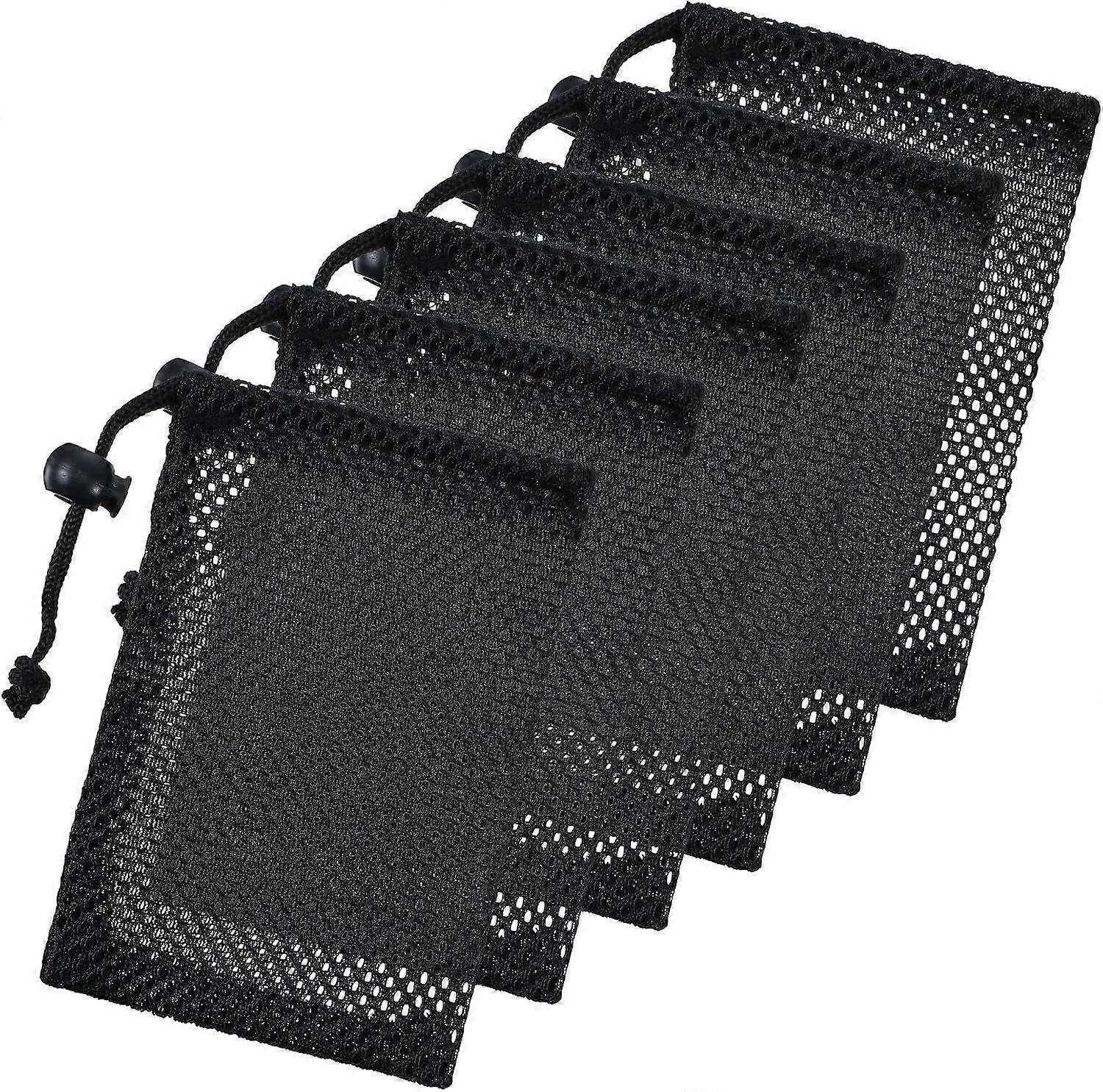 6 Kleine Netzbeutel Mit Kordelzug, 6 X 4 Cm, Schwarze Nylonbeutel Mit Kordelzug, Tragbare Netzgeschenkbeutel Für Reiseutensilien