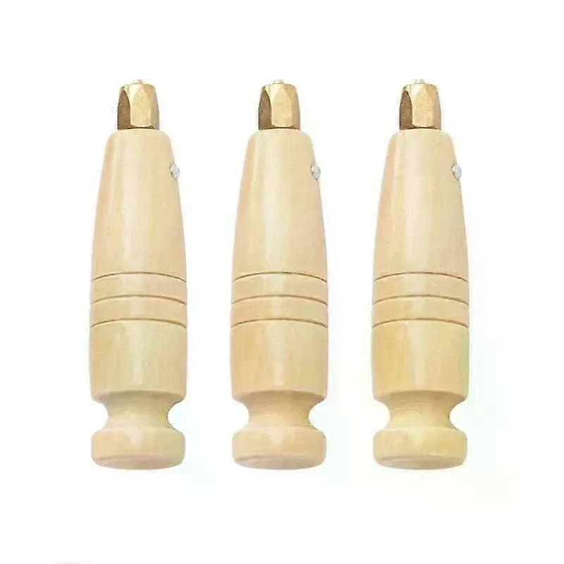 1/3 Stück Holzkegelgriff Für Nähahle, Manuelles Diy-lederhandwerkswerkzeug, Ledernähwerkzeug