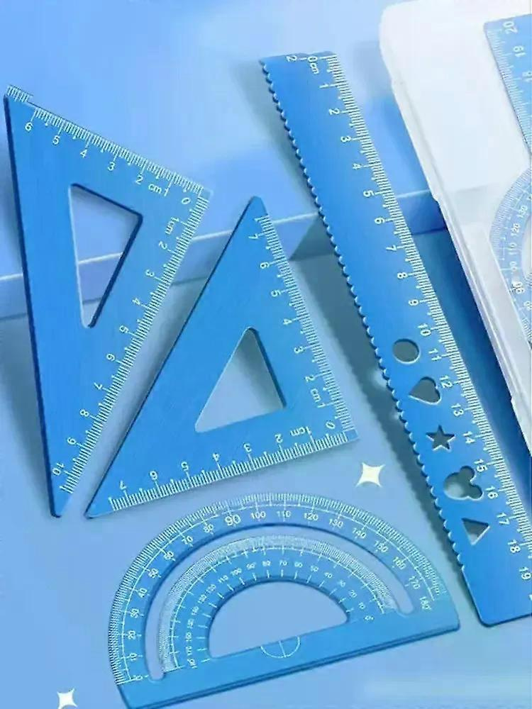 4-teiliges Zeichenset Aus Metall Mit Aufbewahrungsbox, Messlineal-set Für Schüler, Multifunktionsset