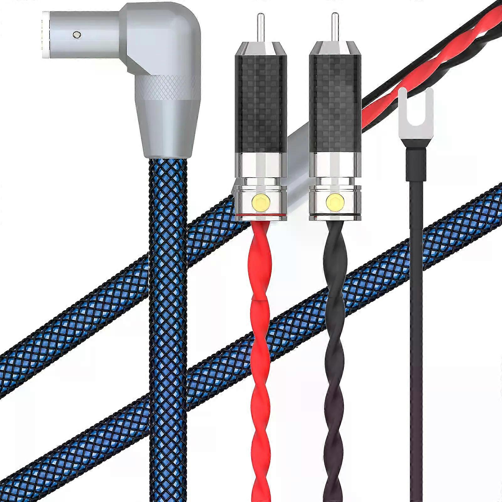 5-poliges Din-auf-2rca-phono-verbindungskabel, 90°-tonarmkabel, U-förmiger Kabelbaum, Erdungskabel, Audio-phono