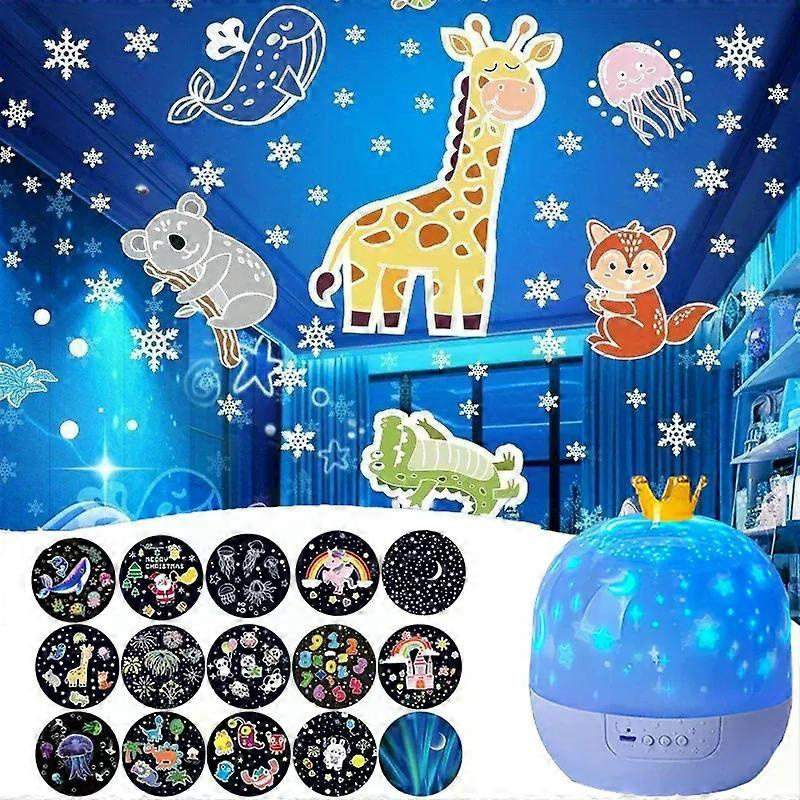 Fantasievoller Kreativprojektor, 360° Drehbar, 15 Verschiedene Projektionsmotive, Sternenhimmel, Galaxie, Led-projektor, Nachtlicht, Ideales Geburtstagsgeschenk Für Kinder