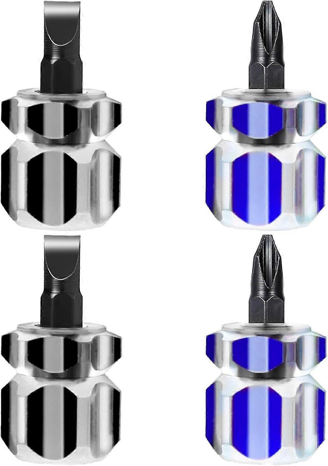 Mabor 4er-set Mini-schraubendreher Mit Schlitz- Und Kreuzschlitzkopf, Nähzubehör Für Nähmaschinen, Schwarz & Blau