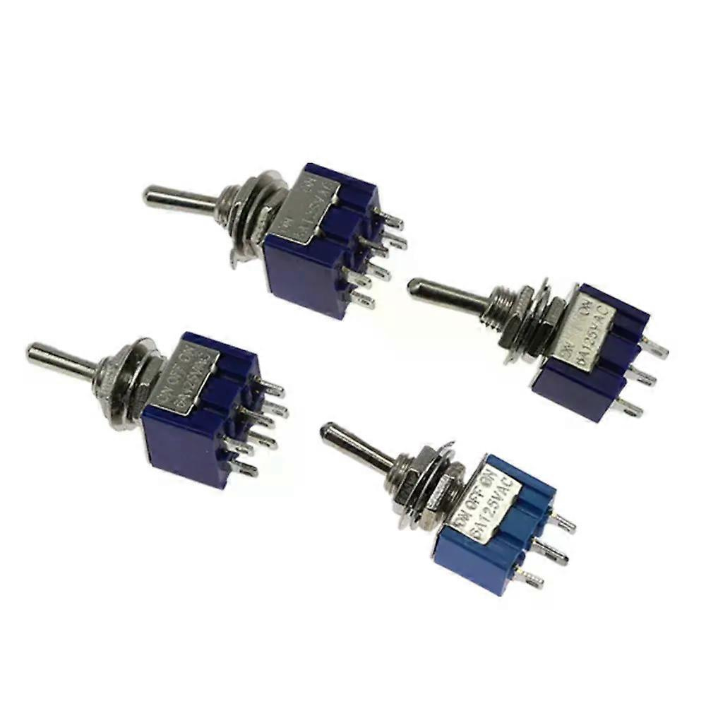 5 Stück Kippschalter Ein-aus/ein-aus-ein, 3/6-polig, 2/3 Positionen, Rastend, Mts-102, 103, 202, Wechselstrom 125 V/6 A, 250 V/3 A, Ein-/ausschalter Für Autos
