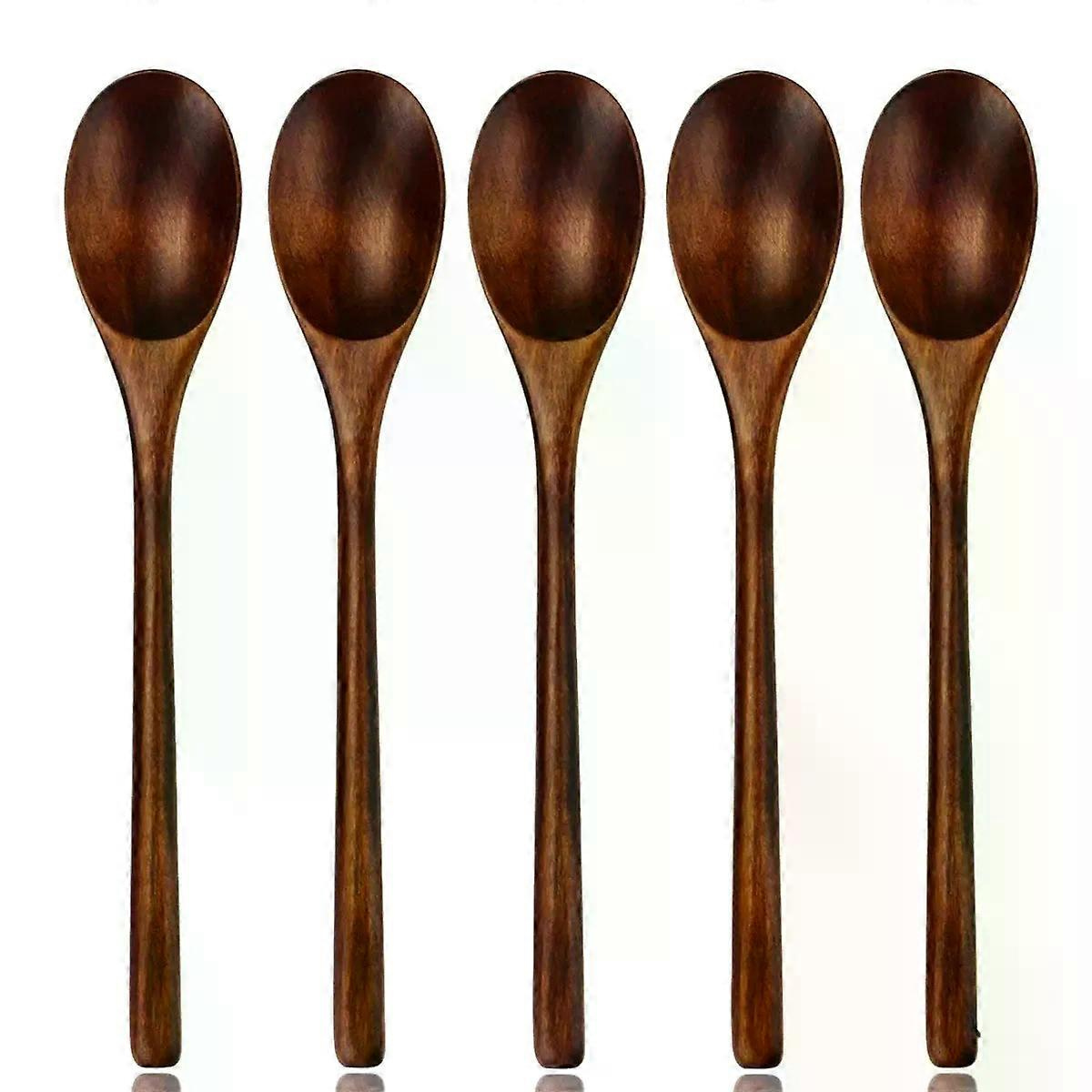 5-teiliges Holzlöffel-set: Suppenlöffel Und Schöpfkellen In Natürlicher Ellipsenform, Umweltfreundliche Produkte, Kochlöffel