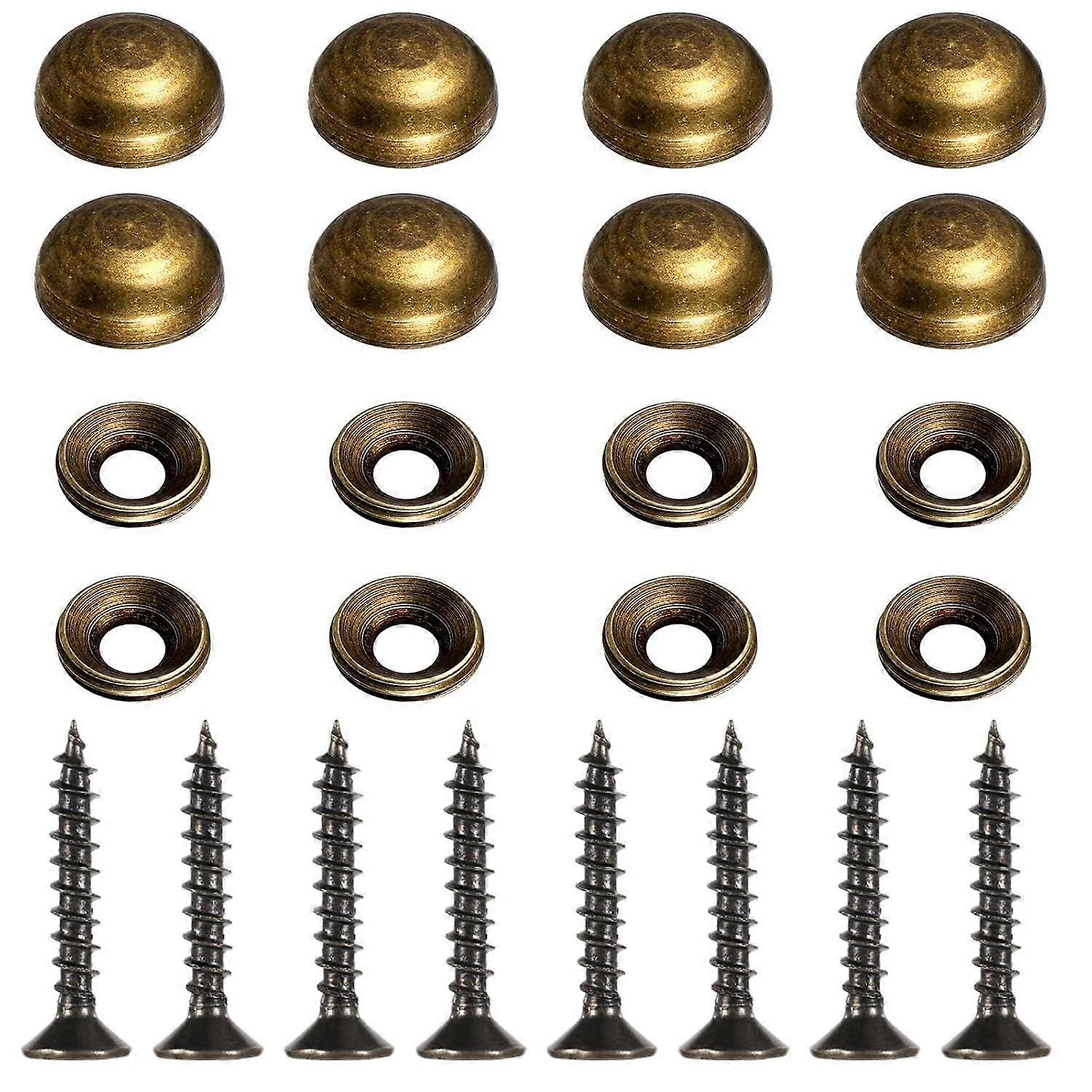 Mabor 8er-set Zierschrauben Mit Kappen, Messing-bronze, Polsternägel, Selbstschneidende Schrauben Für Möbel, Schränke, Spiegel, Befestigung, Reparatur, Spiegelbefestigung
