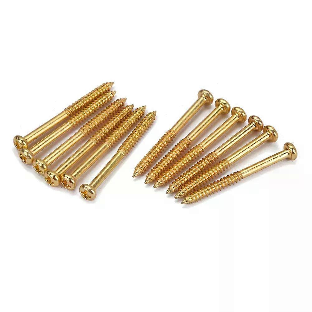12 Goldene Tonabnehmerschrauben Für Gitarren, Kompatibel Mit Pb/jb-tonabnehmern, 37 Mm, 3 Mm Gewinde, Metall-ersatzteile, Gitarrenzubehör