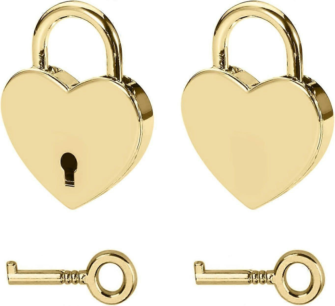 2 Stück Herz-vorhängeschlösser, Mini-herzschlösser Mit Schlüssel, Metall-liebesschlösser Für Schmuckkästchen, Aufbewahrungsboxen, Tagebücher, Gepäckbrücken
