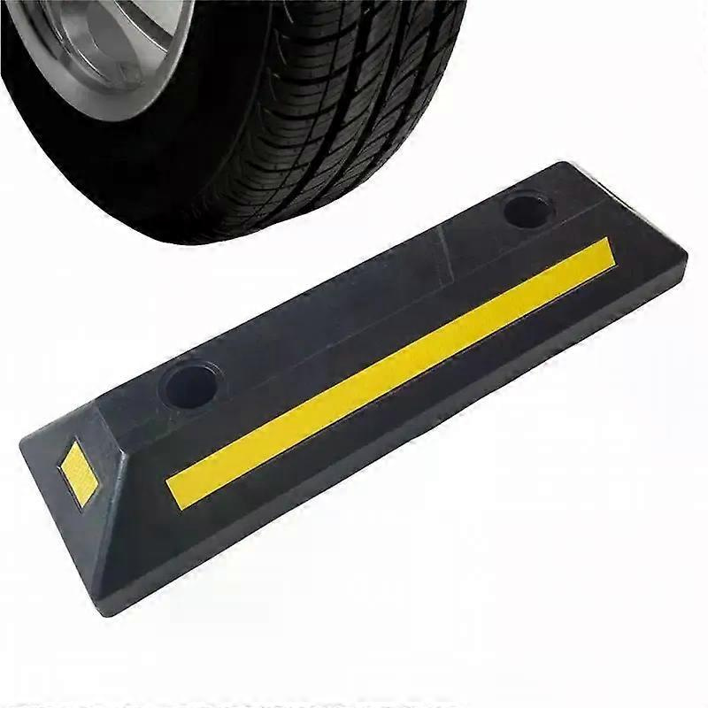 Autostopper Für Garage, Robuste Gummiparkplatzführung Mit Gelbem Reflexband, Einfahrts- Und Garagenradstopper