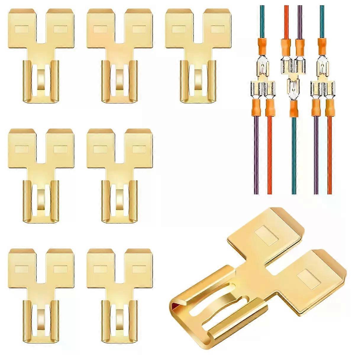 Stück Doppel-flachsteckverbinder, Schnellkupplung, Elektrischer Zweiwege-drahtanschlussadapter, Nicht Isoliert, Stecker, Einzeln