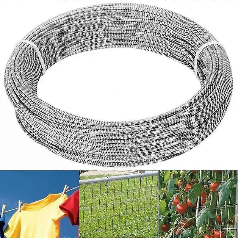 50/10 Meter Edelstahl-drahtseil Für Sonnensegel, Angelausrüstung, Wäscheleinen, Sonnenschutz, Markisen