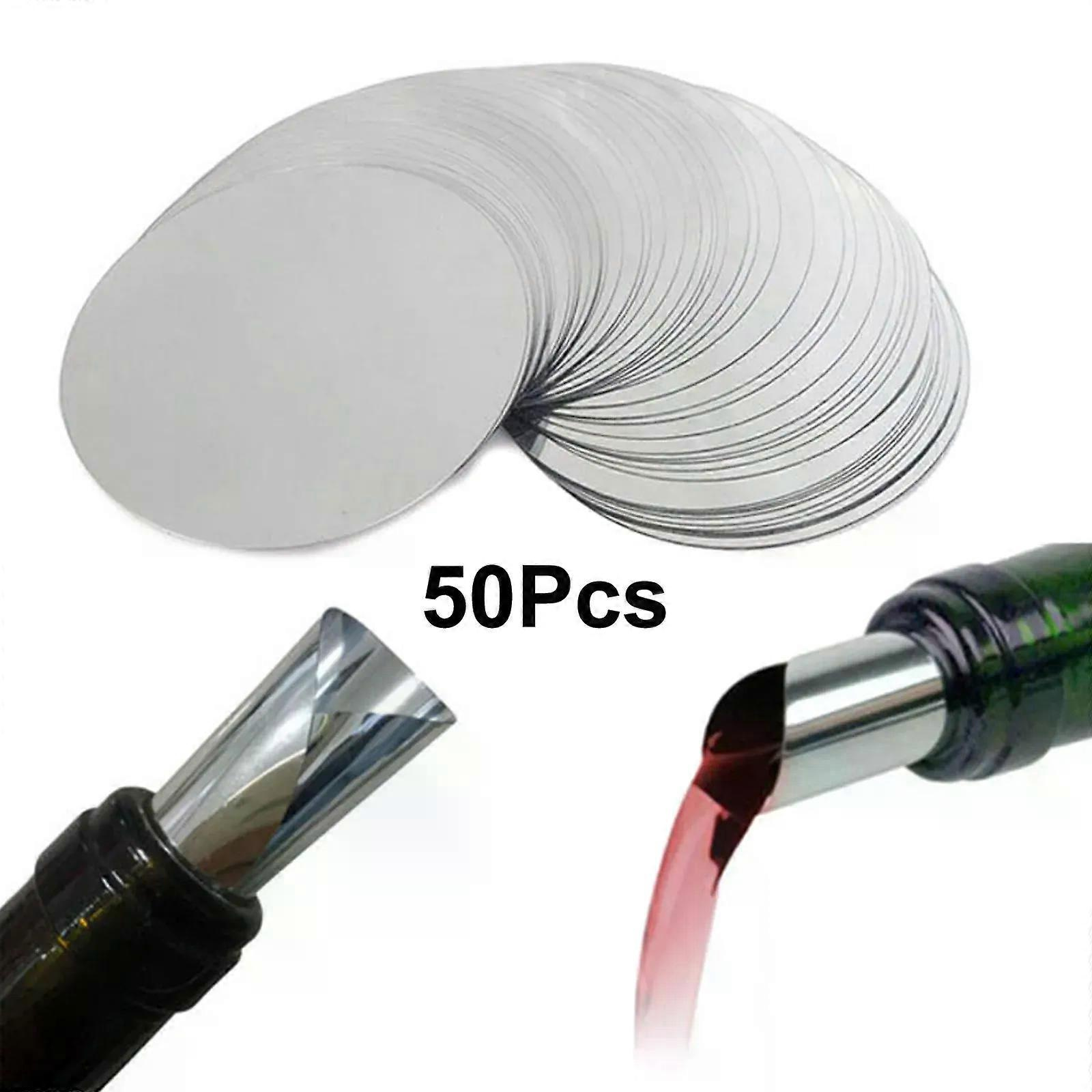 50 Stück Faltbare Weinausgießer Aus Aluminiumfolie, Silberfarben, Ausgießscheibe, Ausgießer-set, Heimbar-weinzubehör