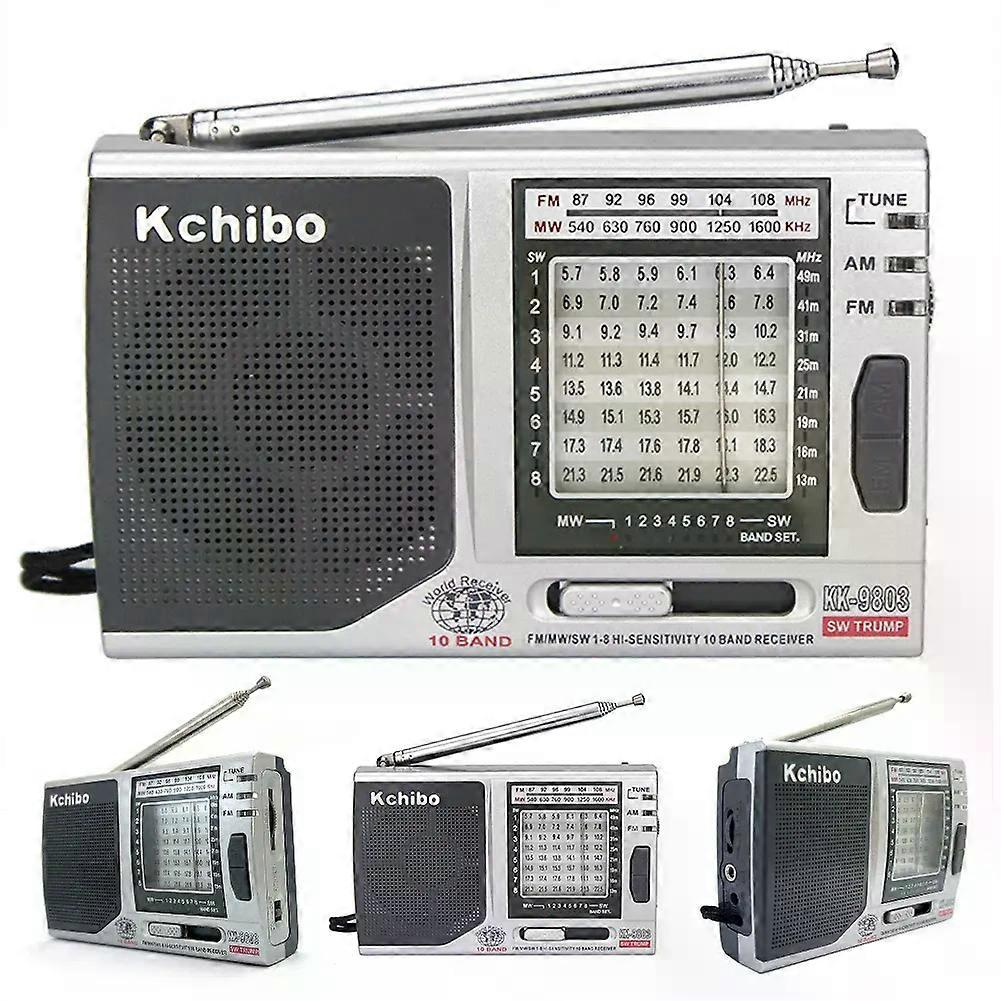 Kk-9803 Radioempfänger Mit Klappbarem Ständer, Fm/mw/sw 1-8, Mini-taschenradio Mit 35-mm-klinkenstecker, Batteriebetrieben, Für Senioren